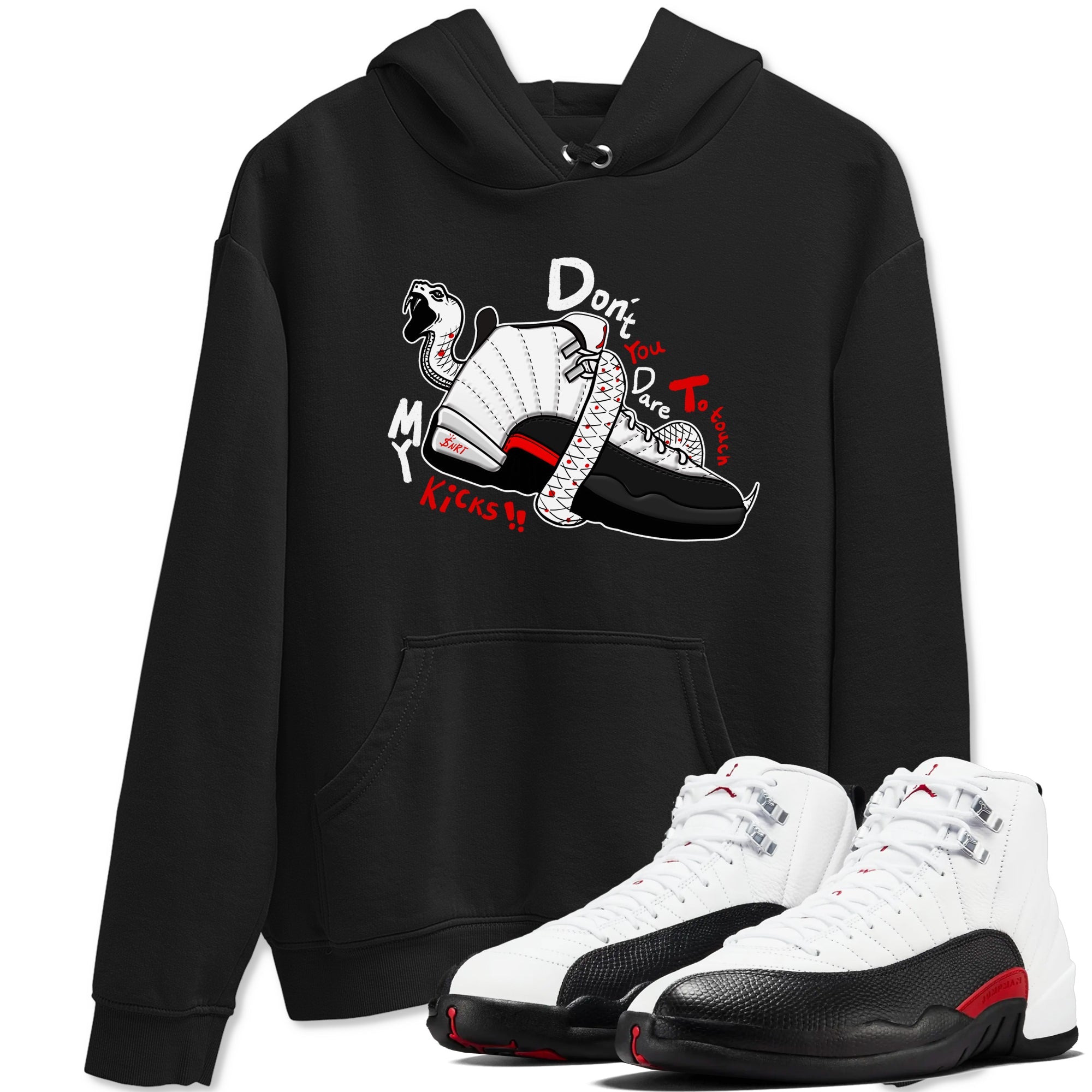 Air Jordan 12 Red Taxi shirts to match jordans Don't Touch My Kicks sneaker match tees 12s Red Taxi Drip Gear Zone unisex cotton Black 1 crew neck shirt