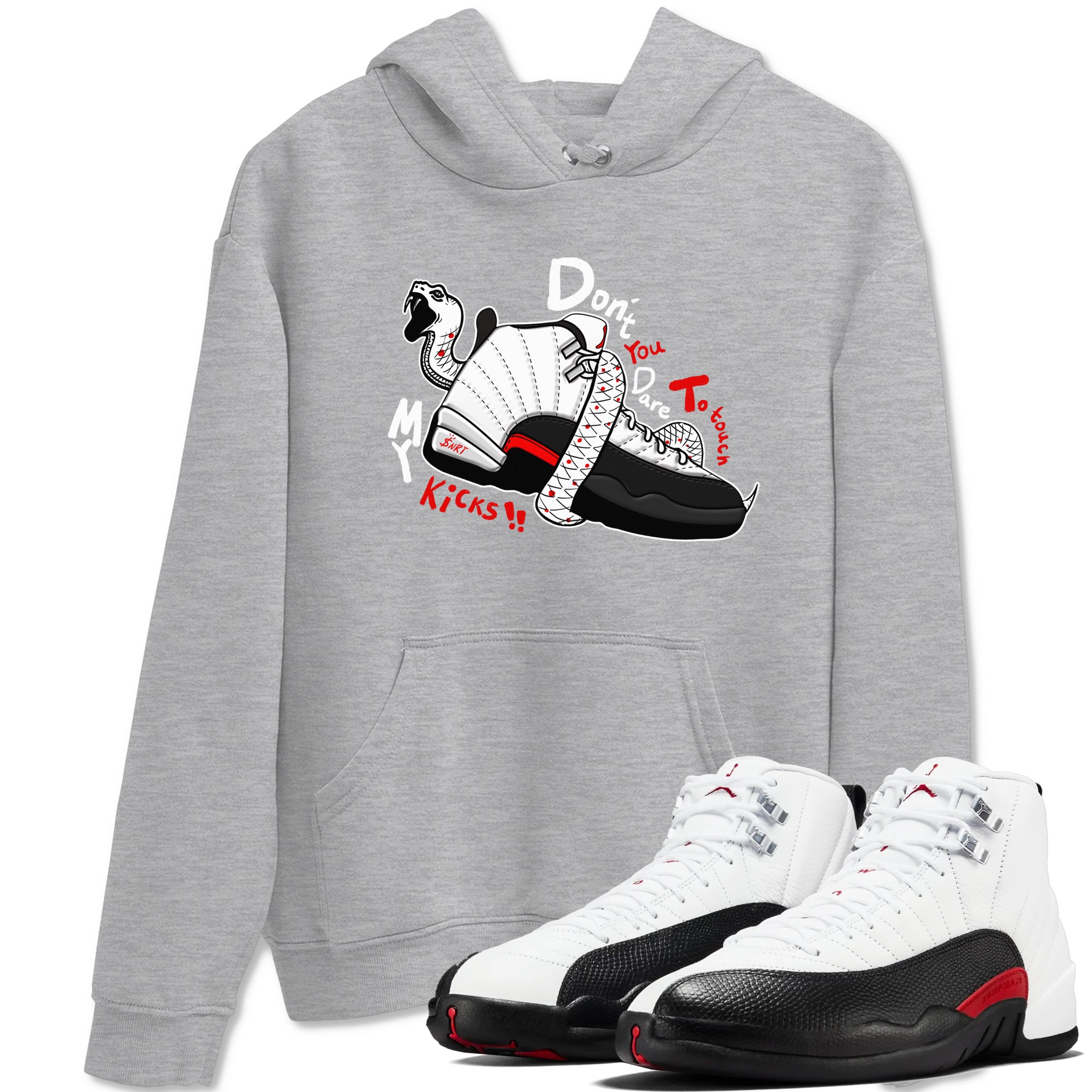 Air Jordan 12 Red Taxi shirts to match jordans Don't Touch My Kicks sneaker match tees 12s Red Taxi Drip Gear Zone unisex cotton Heather Grey 1 crew neck shirt