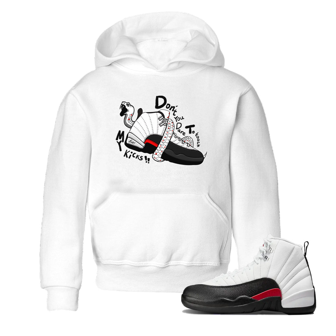 Air Jordan 12 Red Taxi shirts to match jordans Don't Touch My Kicks sneaker match tees 12s Red Taxi Drip Gear Zone baby toddler White 1 cotton Shirt