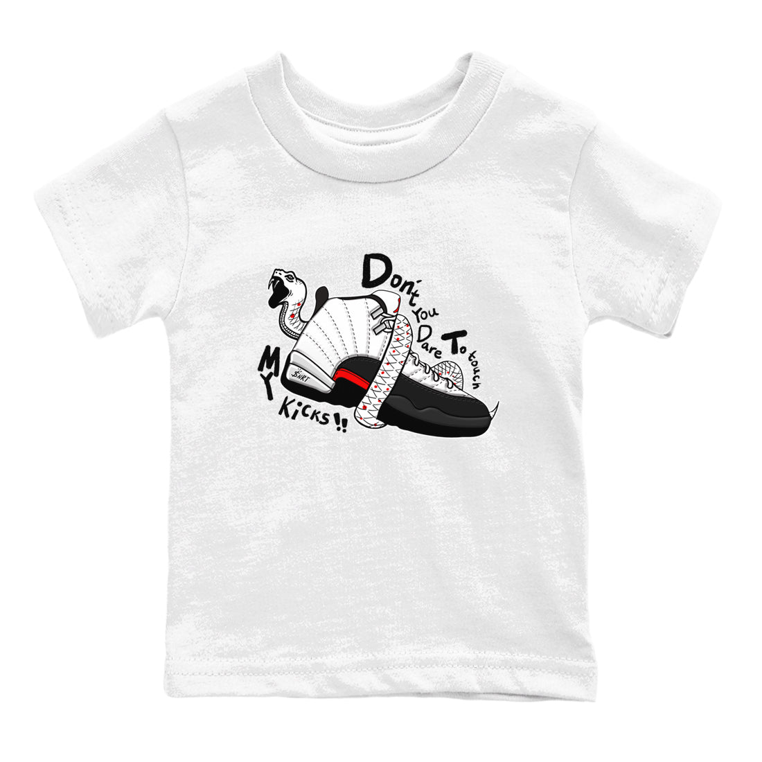 Air Jordan 12 Red Taxi shirts to match jordans Don't Touch My Kicks sneaker match tees 12s Red Taxi Drip Gear Zone baby toddler White 2 cotton Shirt