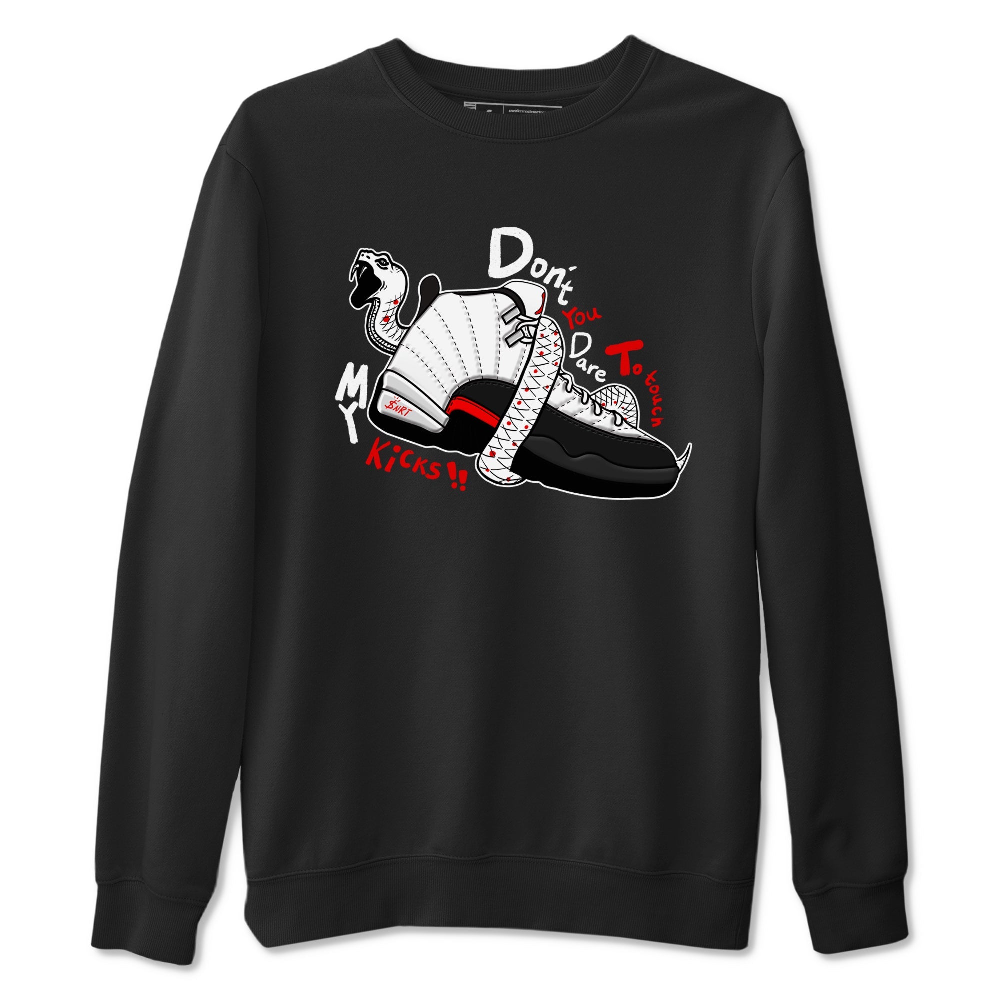 Air Jordan 12 Red Taxi shirts to match jordans Don't Touch My Kicks sneaker match tees 12s Red Taxi Drip Gear Zone unisex cotton Black 2 crew neck shirt