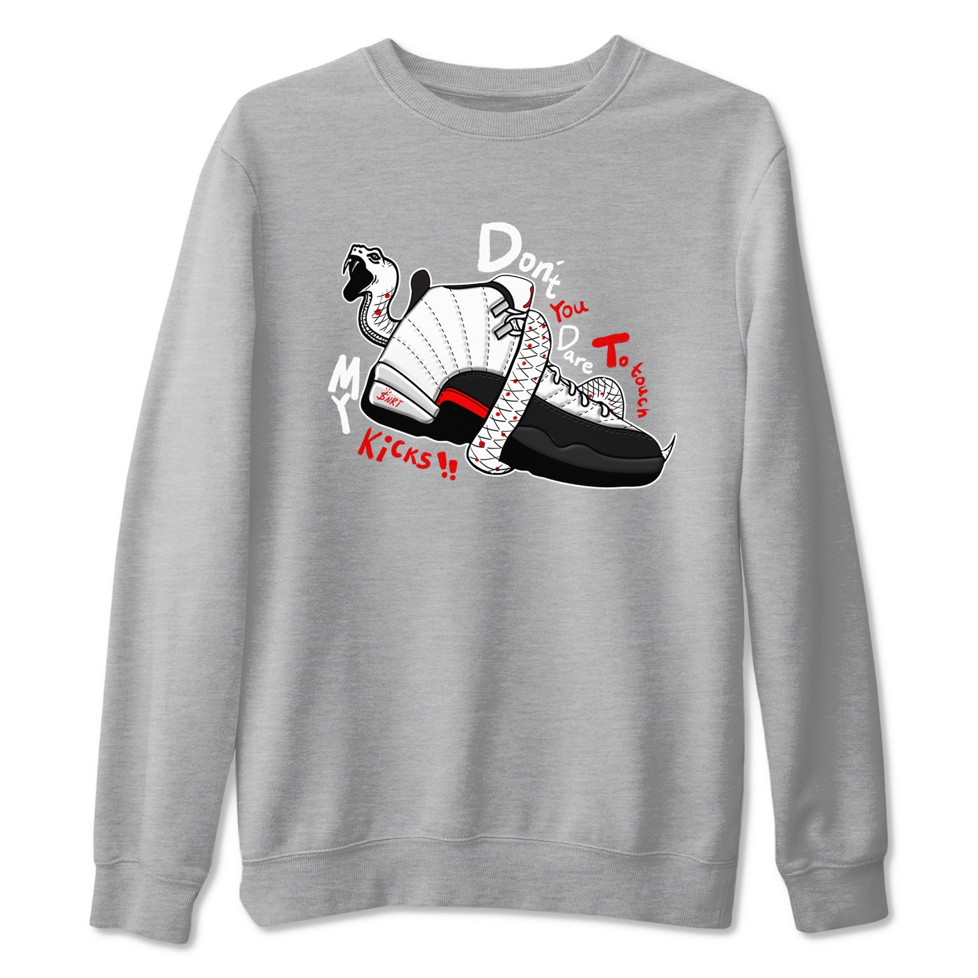 Air Jordan 12 Red Taxi shirts to match jordans Don't Touch My Kicks sneaker match tees 12s Red Taxi Drip Gear Zone unisex cotton Heather Grey 2 crew neck shirt