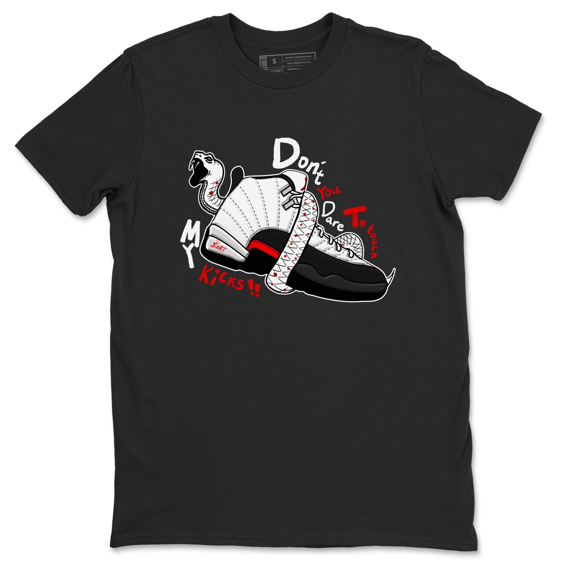 Air Jordan 12 Red Taxi shirts to match jordans Don't Touch My Kicks sneaker match tees 12s Red Taxi Drip Gear Zone unisex cotton Black 2 crew neck shirt