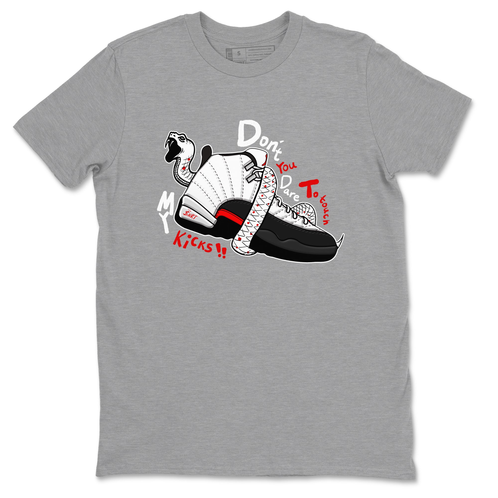 Air Jordan 12 Red Taxi shirts to match jordans Don't Touch My Kicks sneaker match tees 12s Red Taxi Drip Gear Zone unisex cotton Heather Grey 2 crew neck shirt