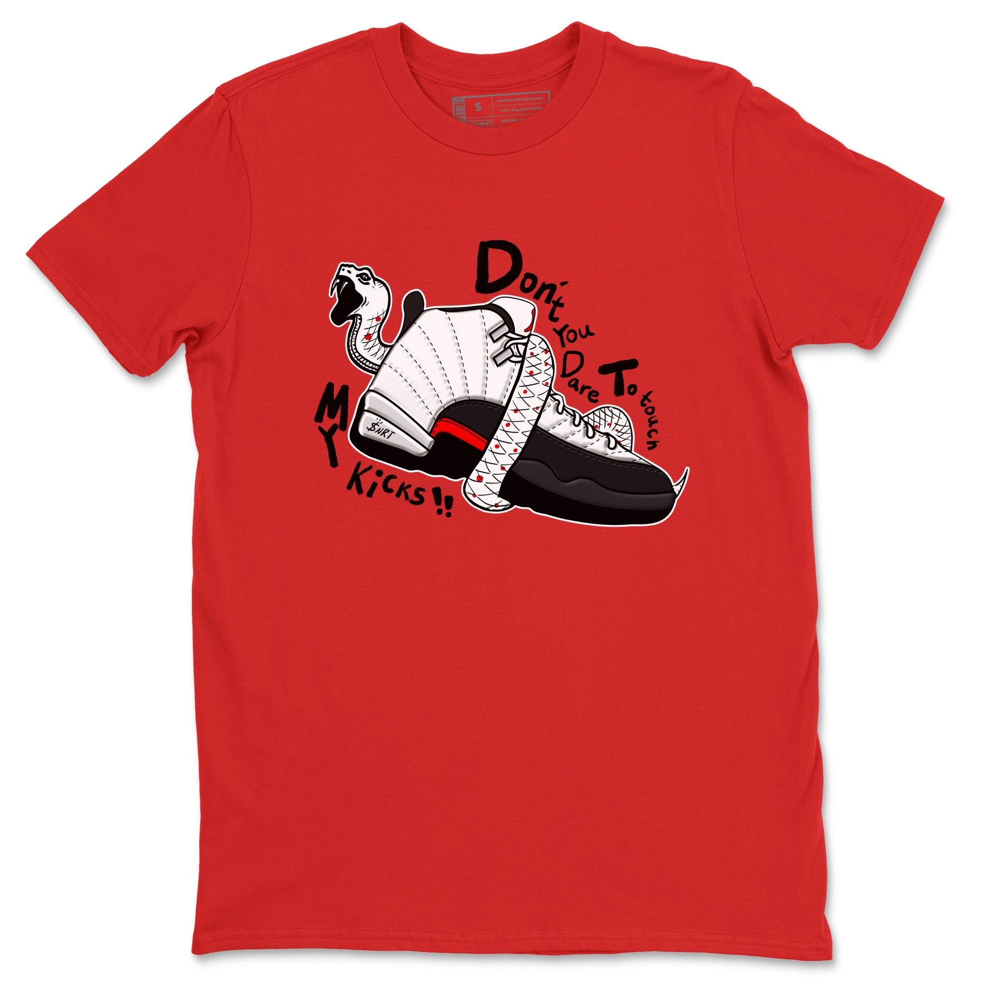 Air Jordan 12 Red Taxi shirts to match jordans Don't Touch My Kicks sneaker match tees 12s Red Taxi Drip Gear Zone unisex cotton Red 2 crew neck shirt