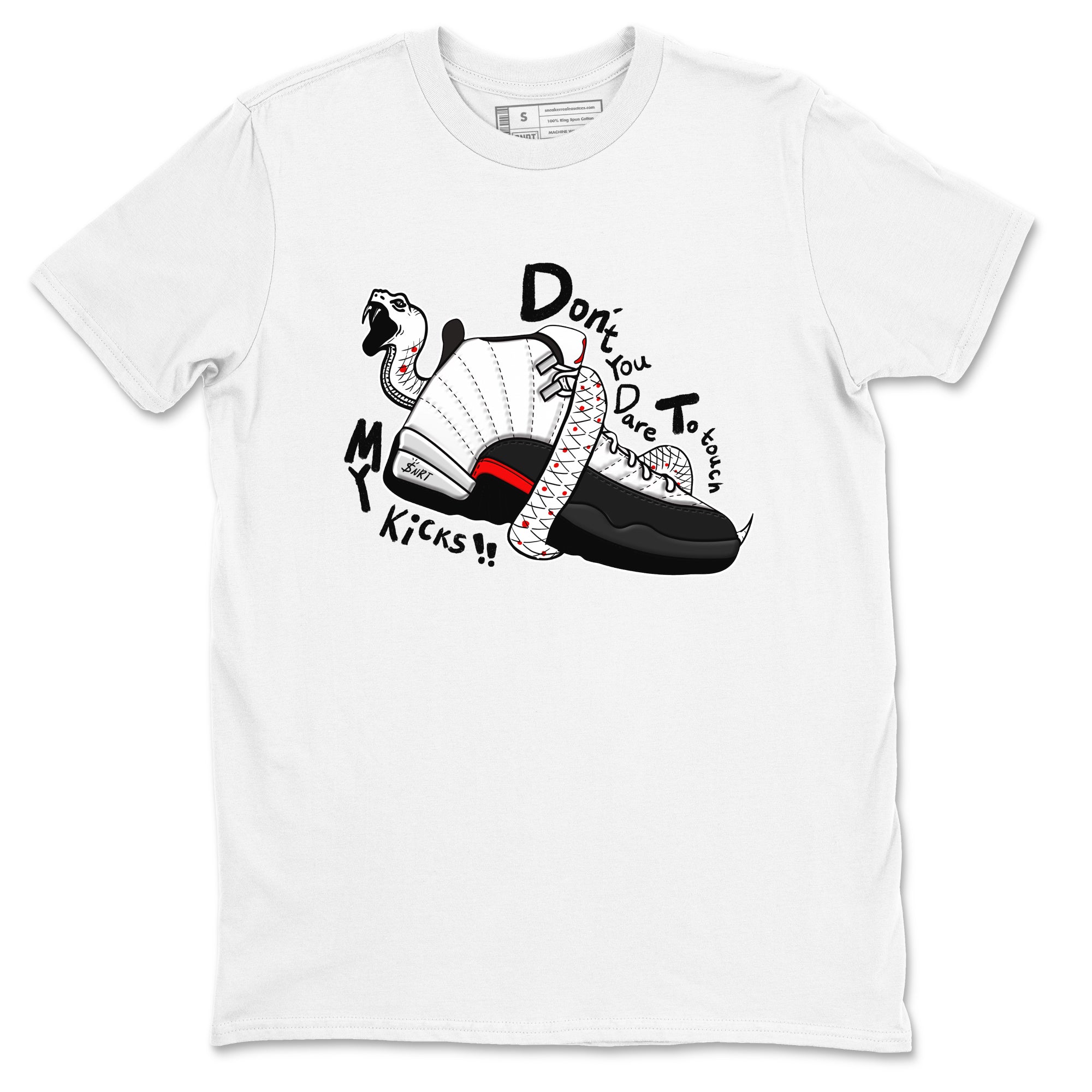 Air Jordan 12 Red Taxi shirts to match jordans Don't Touch My Kicks sneaker match tees 12s Red Taxi Drip Gear Zone unisex cotton White 2 crew neck shirt