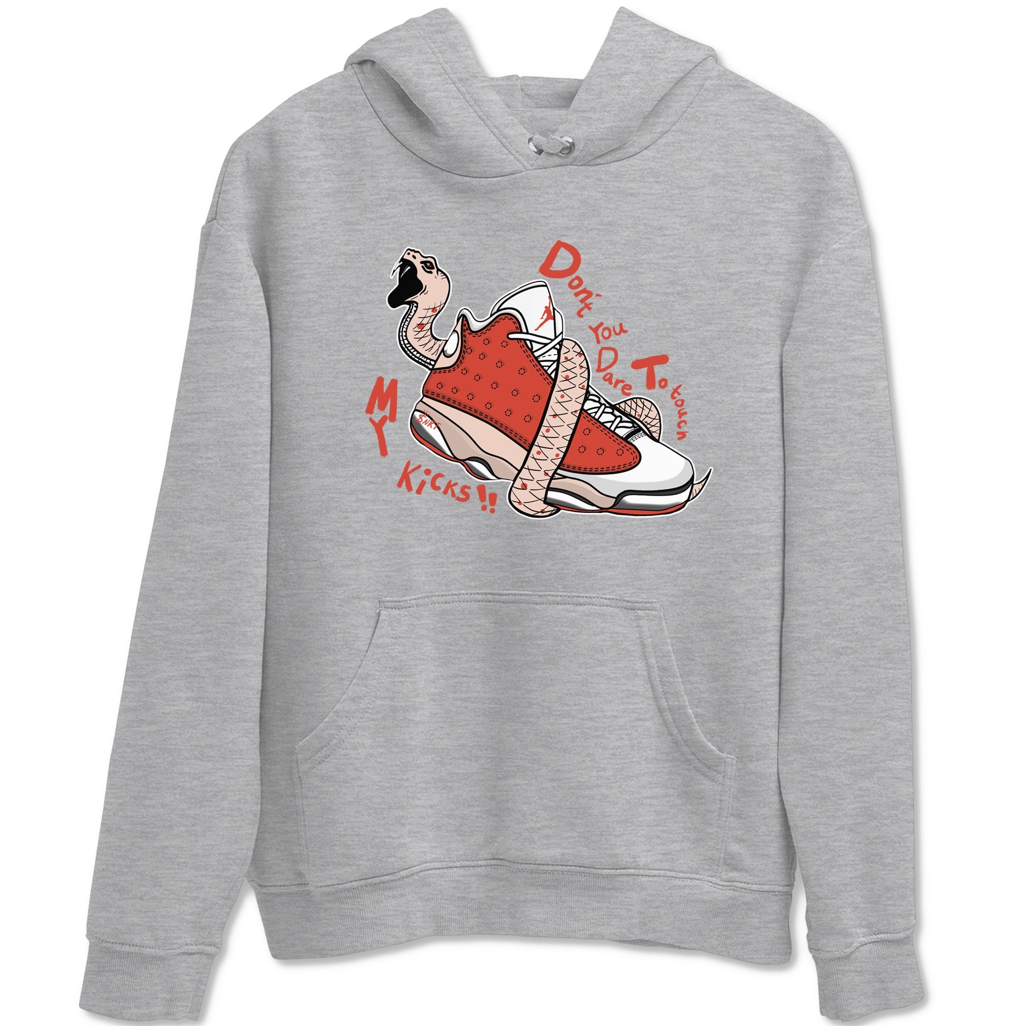 13s Dune Red shirts to match jordans Don't Touch My Kicks sneaker match tees Air Jordan 13 Dune Red Drip Gear Zone streetwear brand Heather Grey 2 unisex cotton tee