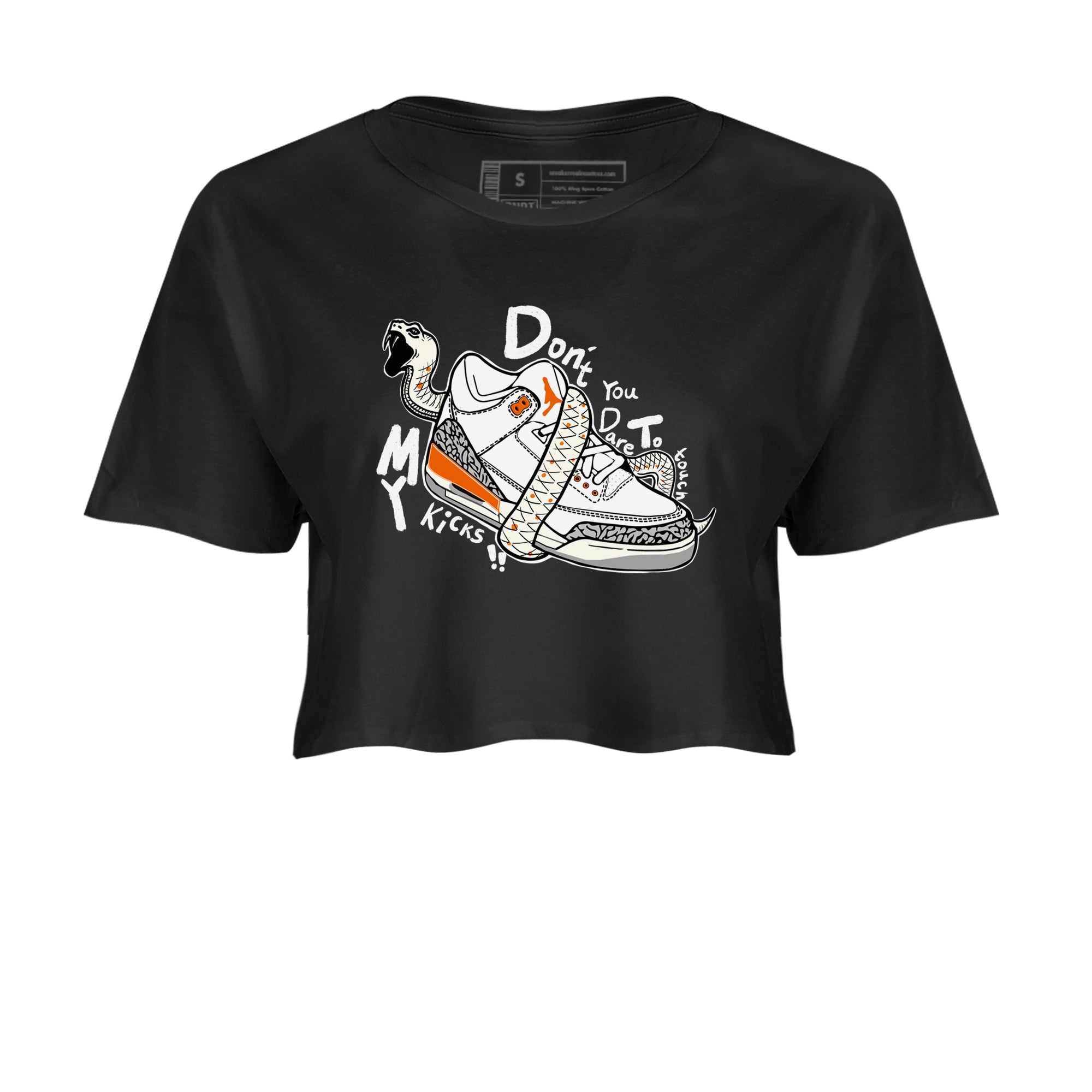 3s Georgia Peach shirt to match jordans Don't Touch My Kicks sneaker tees Air Jordan 3 Georgia Peach Drip Gear Zone Black 2 crop length shirt