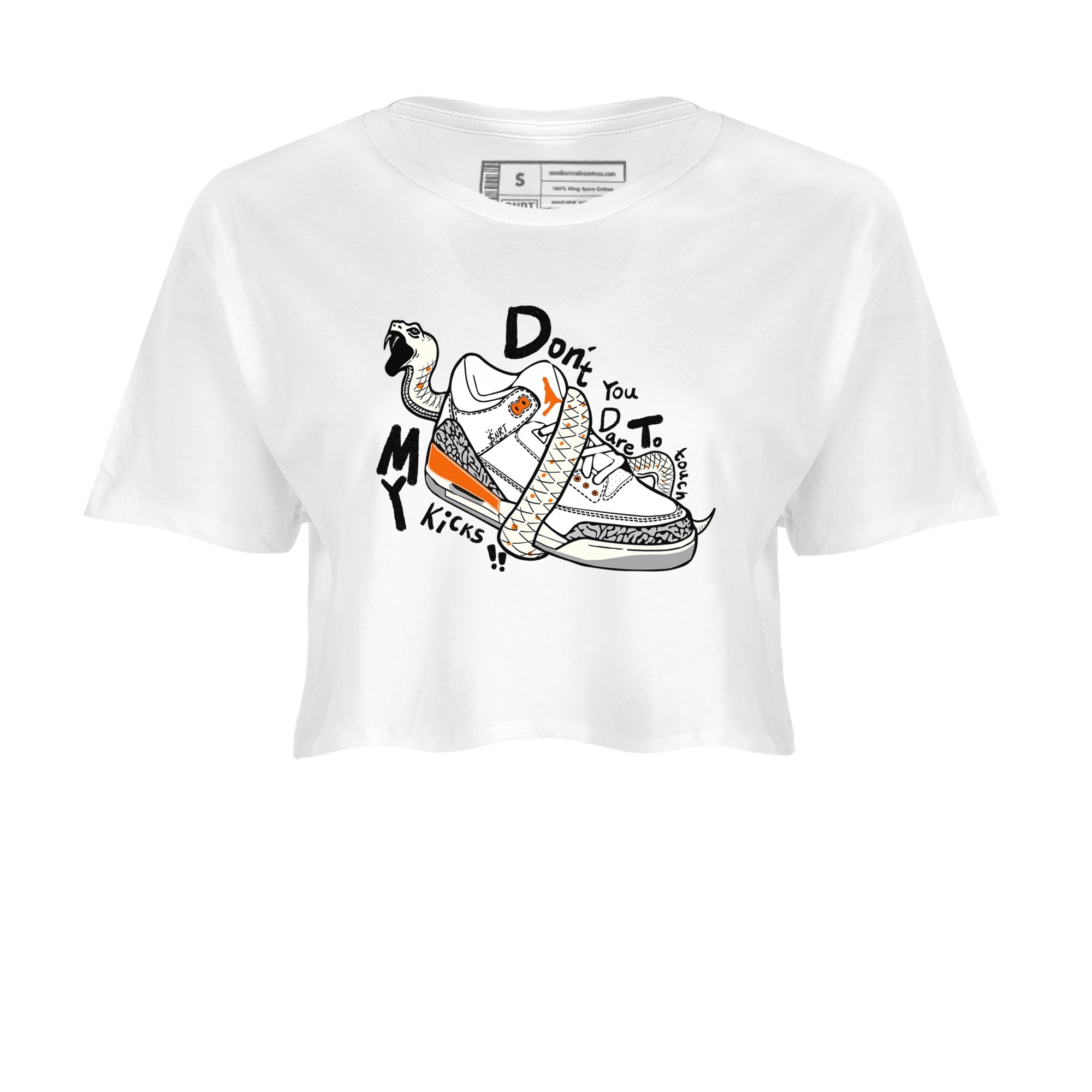 3s Georgia Peach shirt to match jordans Don't Touch My Kicks sneaker tees Air Jordan 3 Georgia Peach Drip Gear Zone White 2 crop length shirt