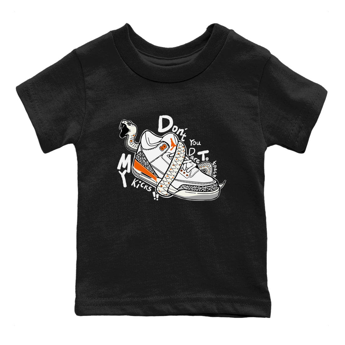 3s Georgia Peach shirt to match jordans Don't Touch My Kicks sneaker tees Air Jordan 3 Georgia Peach Drip Gear Zone baby toddler Black 2 cotton Shirt