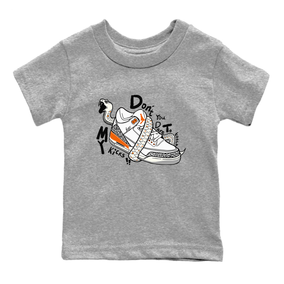 3s Georgia Peach shirt to match jordans Don't Touch My Kicks sneaker tees Air Jordan 3 Georgia Peach Drip Gear Zone baby toddler Heather Grey 2 cotton Shirt