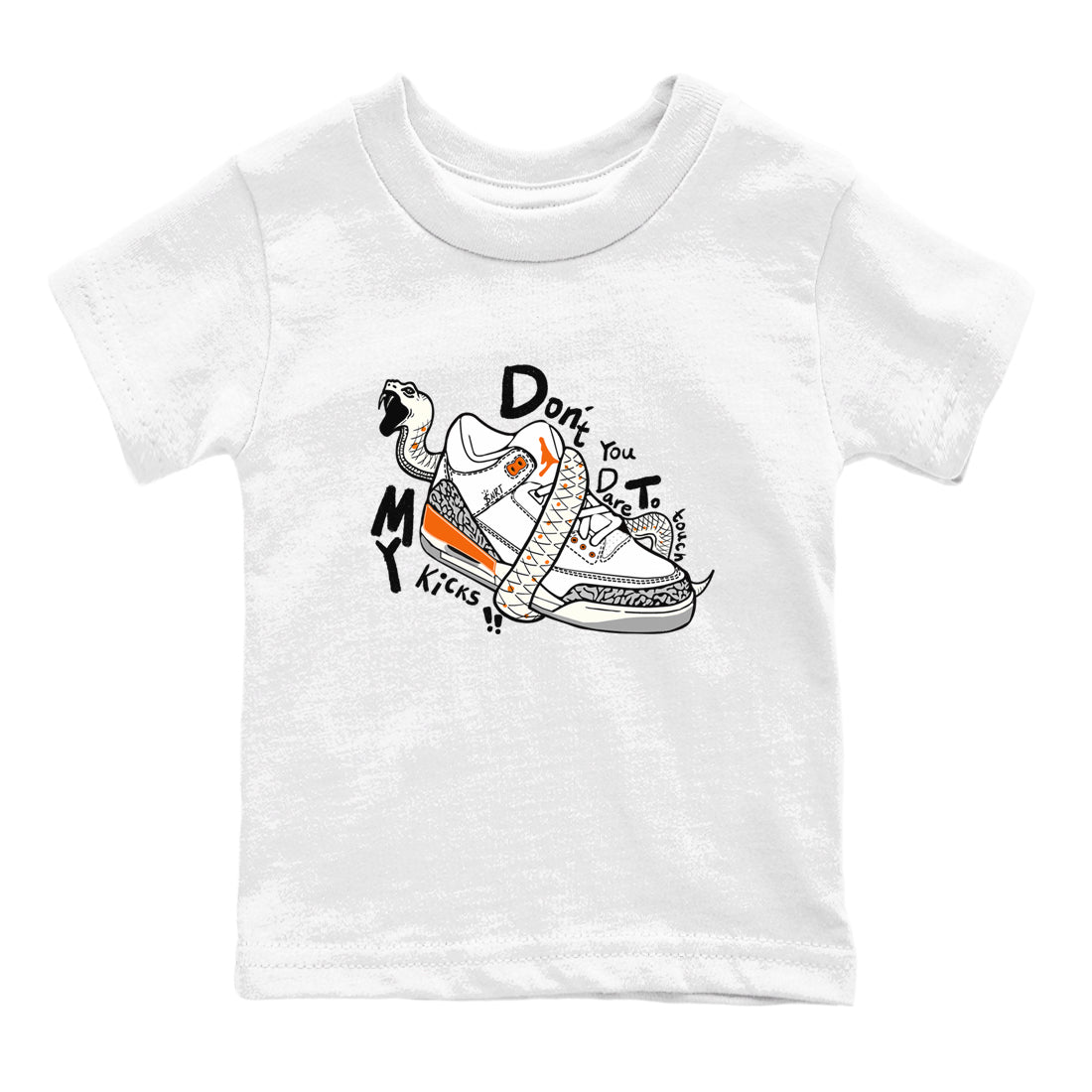 3s Georgia Peach shirt to match jordans Don't Touch My Kicks sneaker tees Air Jordan 3 Georgia Peach Drip Gear Zone baby toddler White 2 cotton Shirt