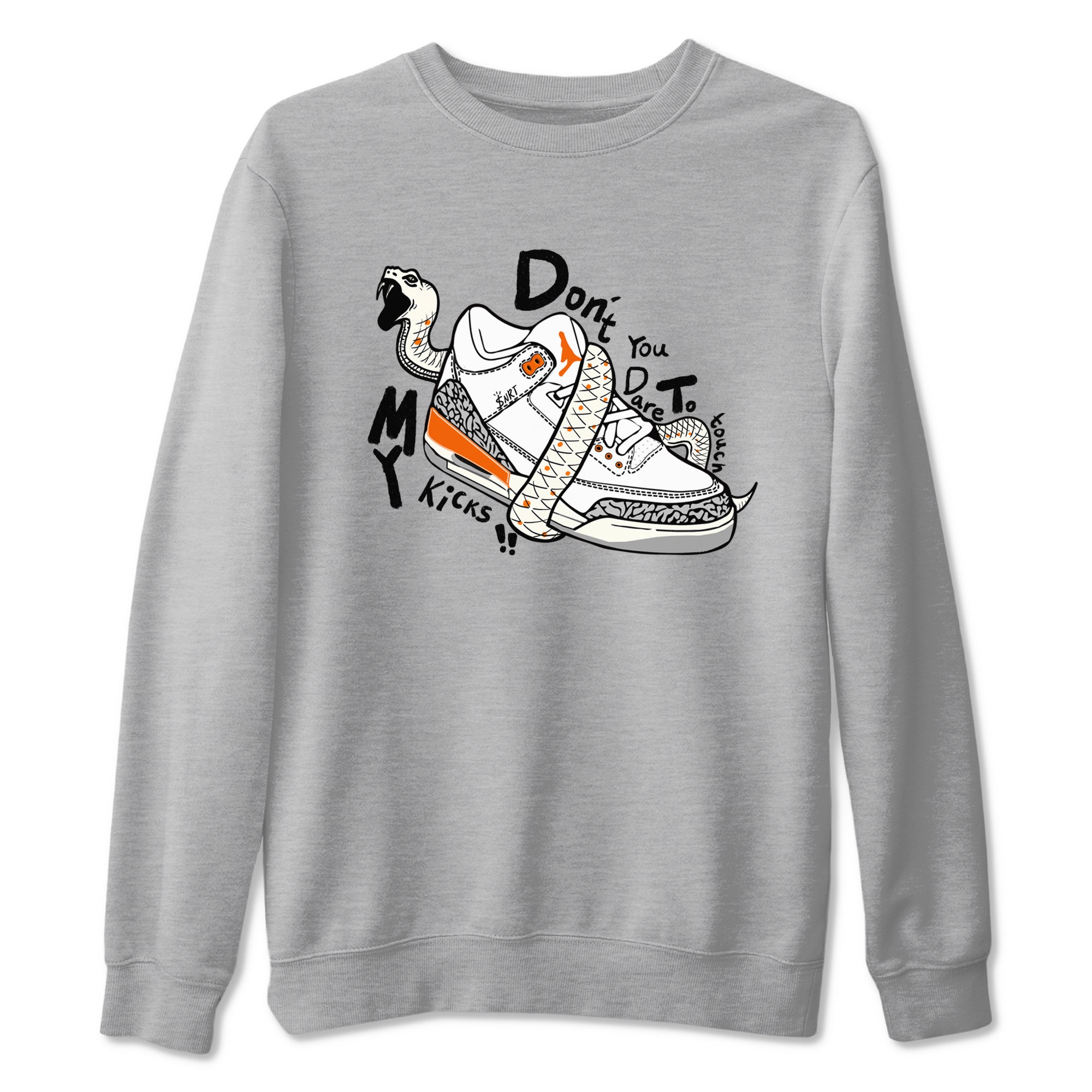 3s Georgia Peach shirt to match jordans Don't Touch My Kicks sneaker tees Air Jordan 3 Georgia Peach Drip Gear Zone unisex cotton Heather Grey 2 crew neck shirt