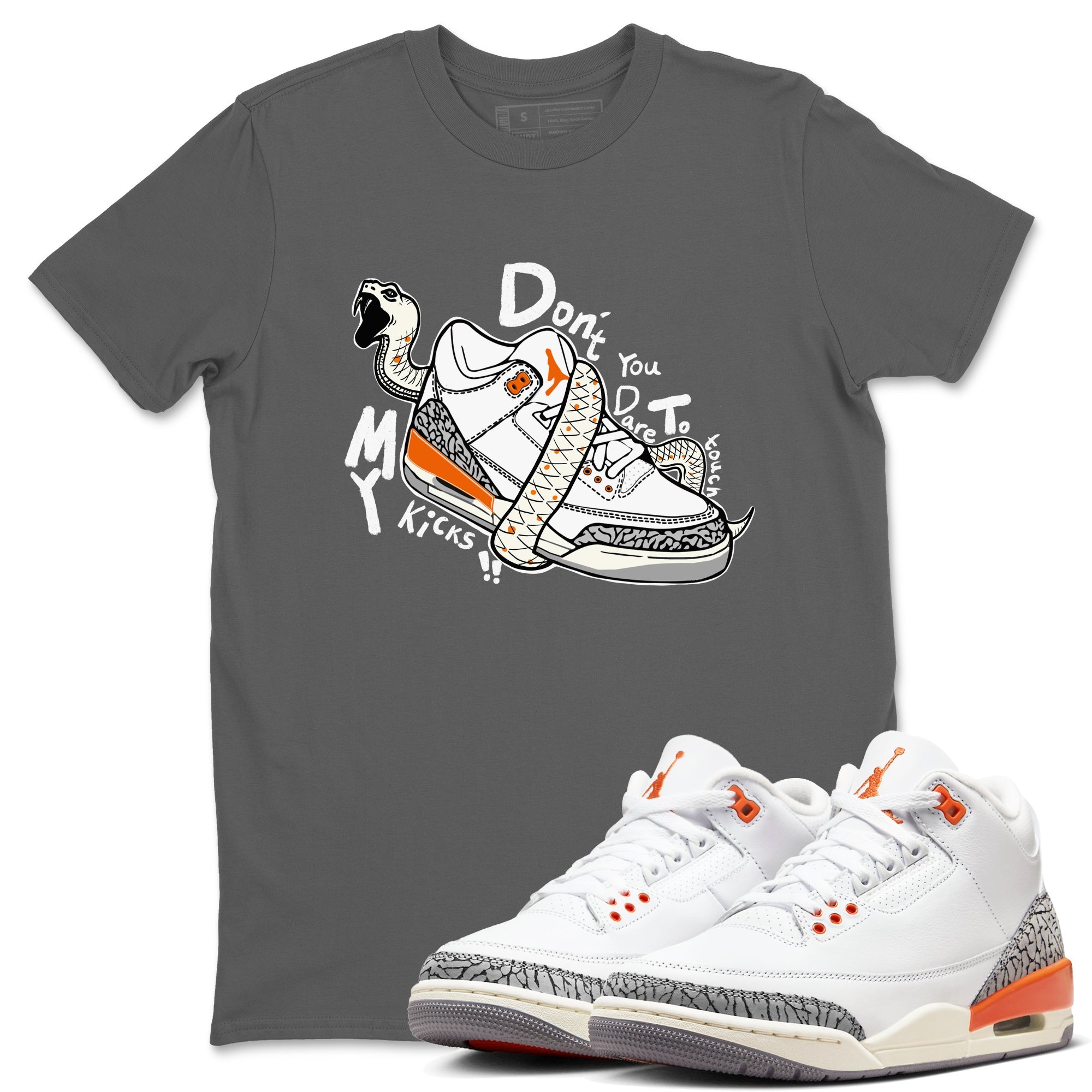 3s Georgia Peach shirt to match jordans Don't Touch My Kicks sneaker tees Air Jordan 3 Georgia Peach Drip Gear Zone unisex cotton Cool Grey 1 crew neck shirt