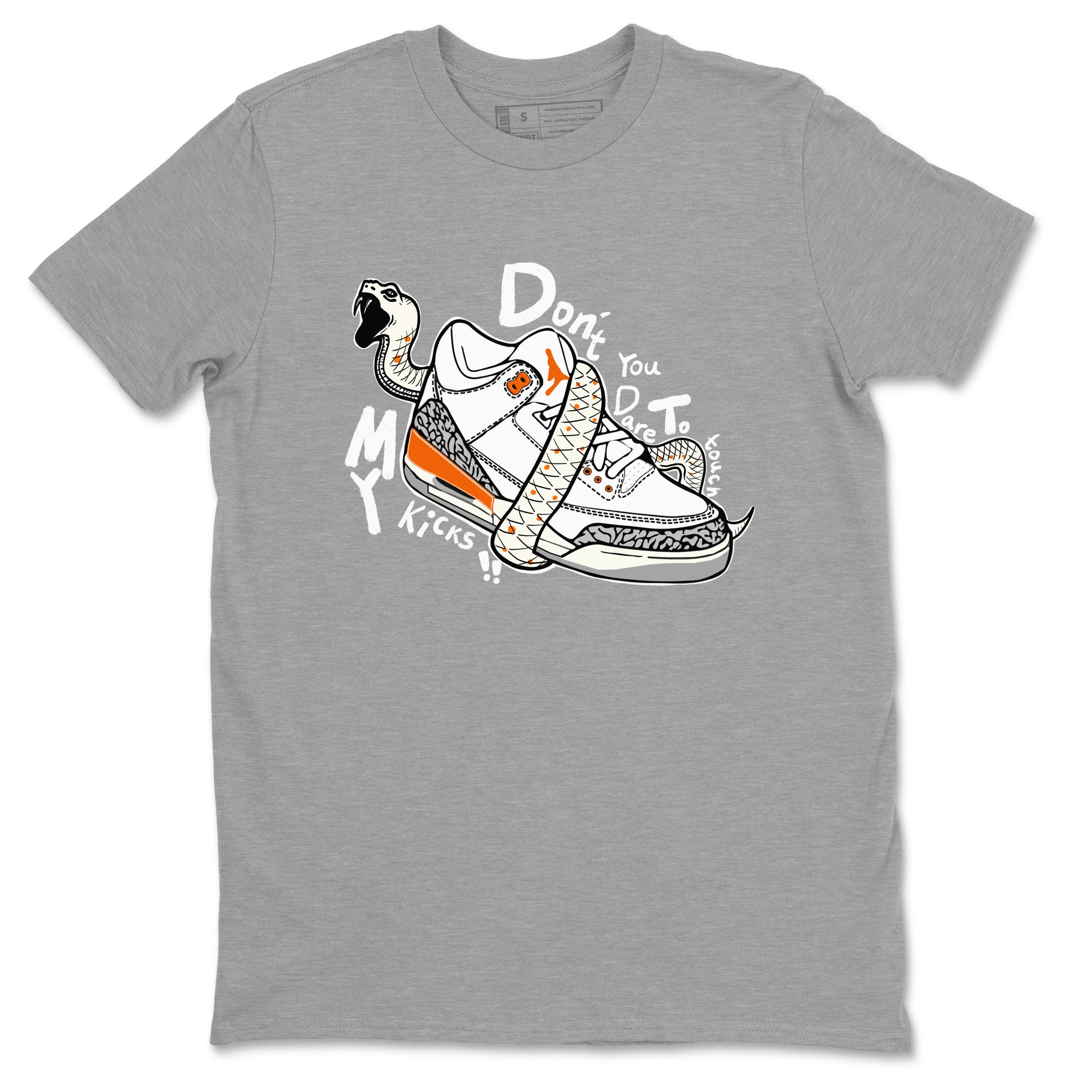3s Georgia Peach shirt to match jordans Don't Touch My Kicks sneaker tees Air Jordan 3 Georgia Peach Drip Gear Zone unisex cotton Heather Grey 2 crew neck shirt