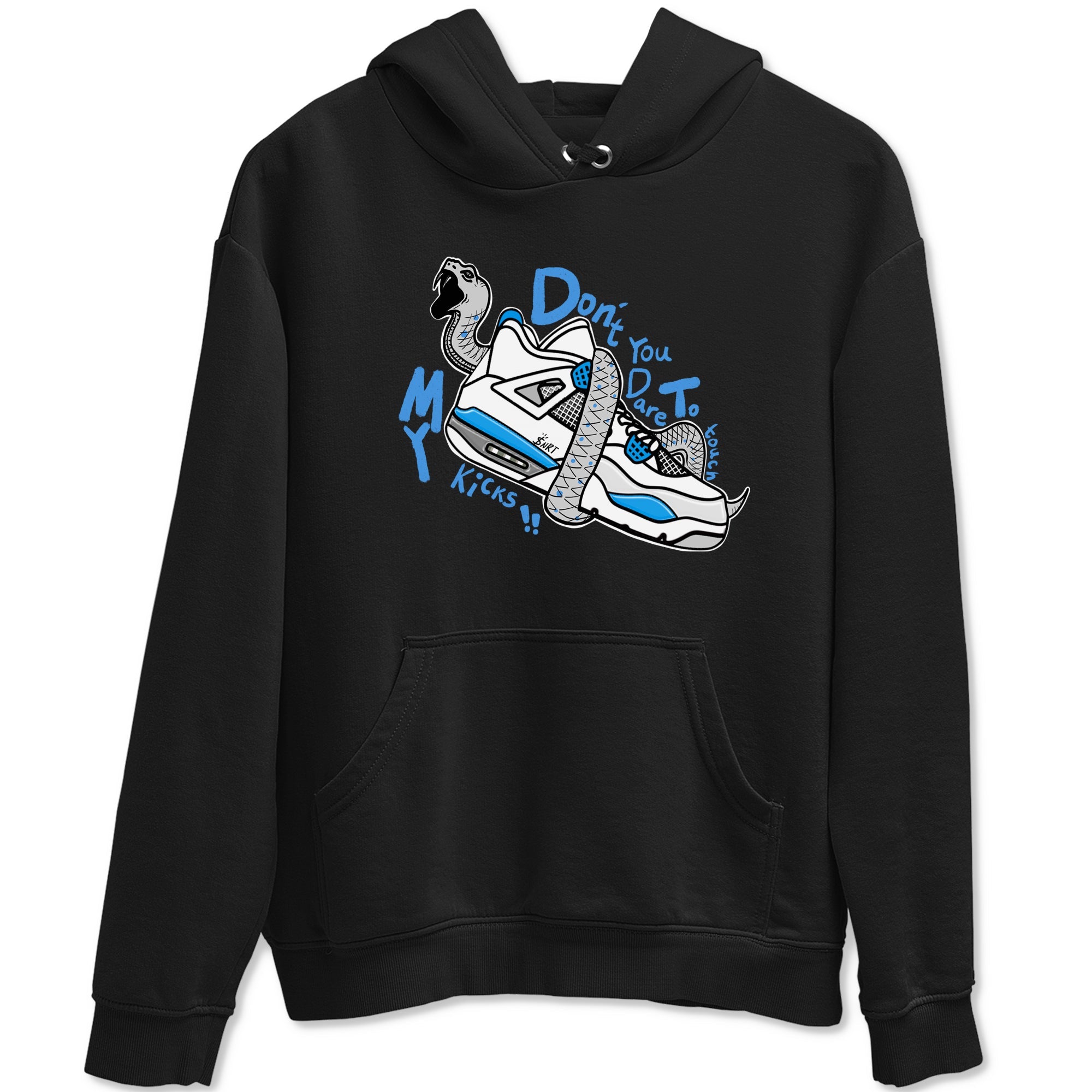 Air Jordan 4 Retro Military Blue shirt to match jordans Don't Touch My Kicks sneaker tees AJ4 Military Blue Drip Gear Zone unisex cotton Black 2 crew neck shirt
