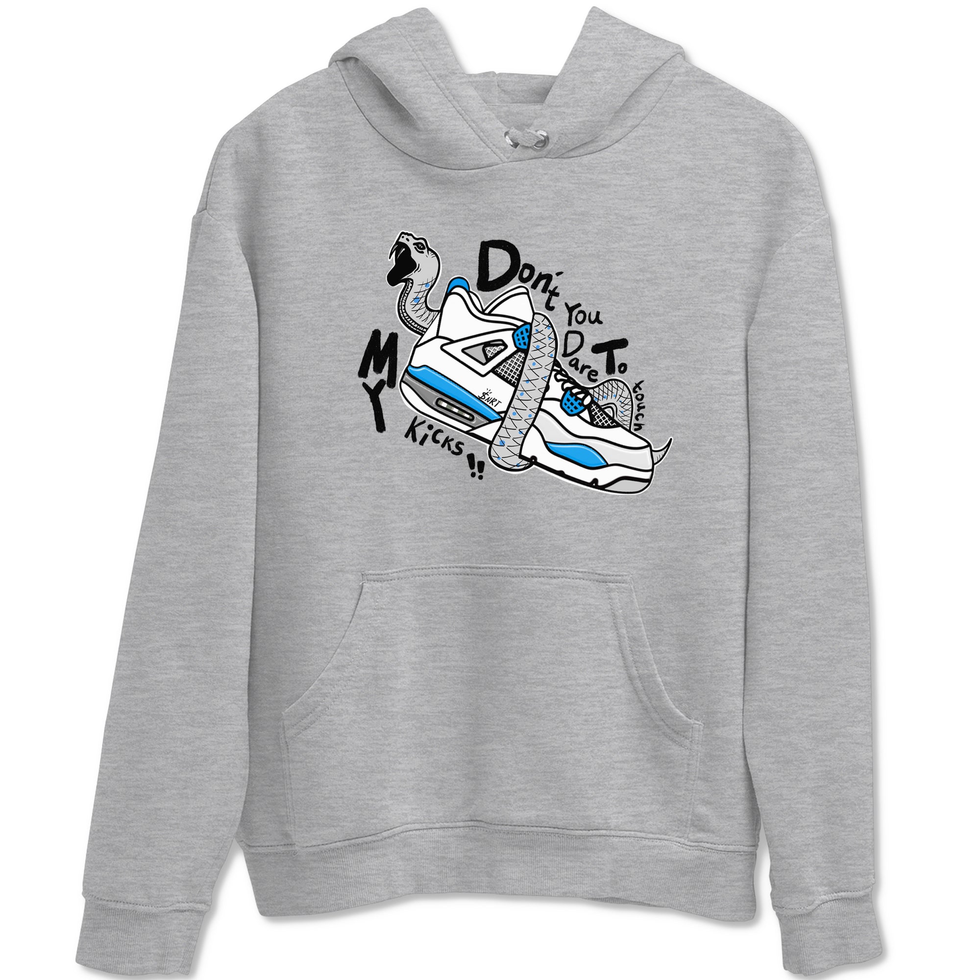 Air Jordan 4 Retro Military Blue shirt to match jordans Don't Touch My Kicks sneaker tees AJ4 Military Blue Drip Gear Zone unisex cotton Heather Grey 2 crew neck shirt