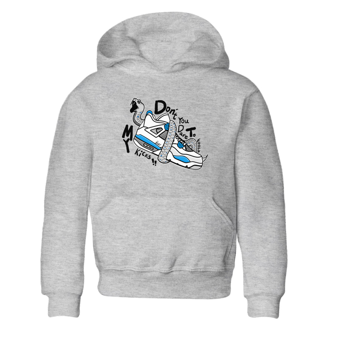 Air Jordan 4 Retro Military Blue shirt to match jordans Don't Touch My Kicks sneaker tees AJ4 Military Blue Drip Gear Zone baby toddler Heather Grey 2 cotton Shirt
