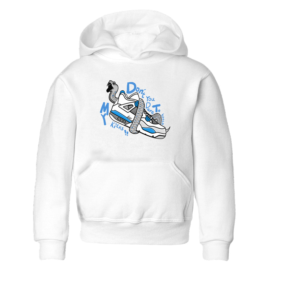 Air Jordan 4 Retro Military Blue shirt to match jordans Don't Touch My Kicks sneaker tees AJ4 Military Blue Drip Gear Zone baby toddler White 2 cotton Shirt