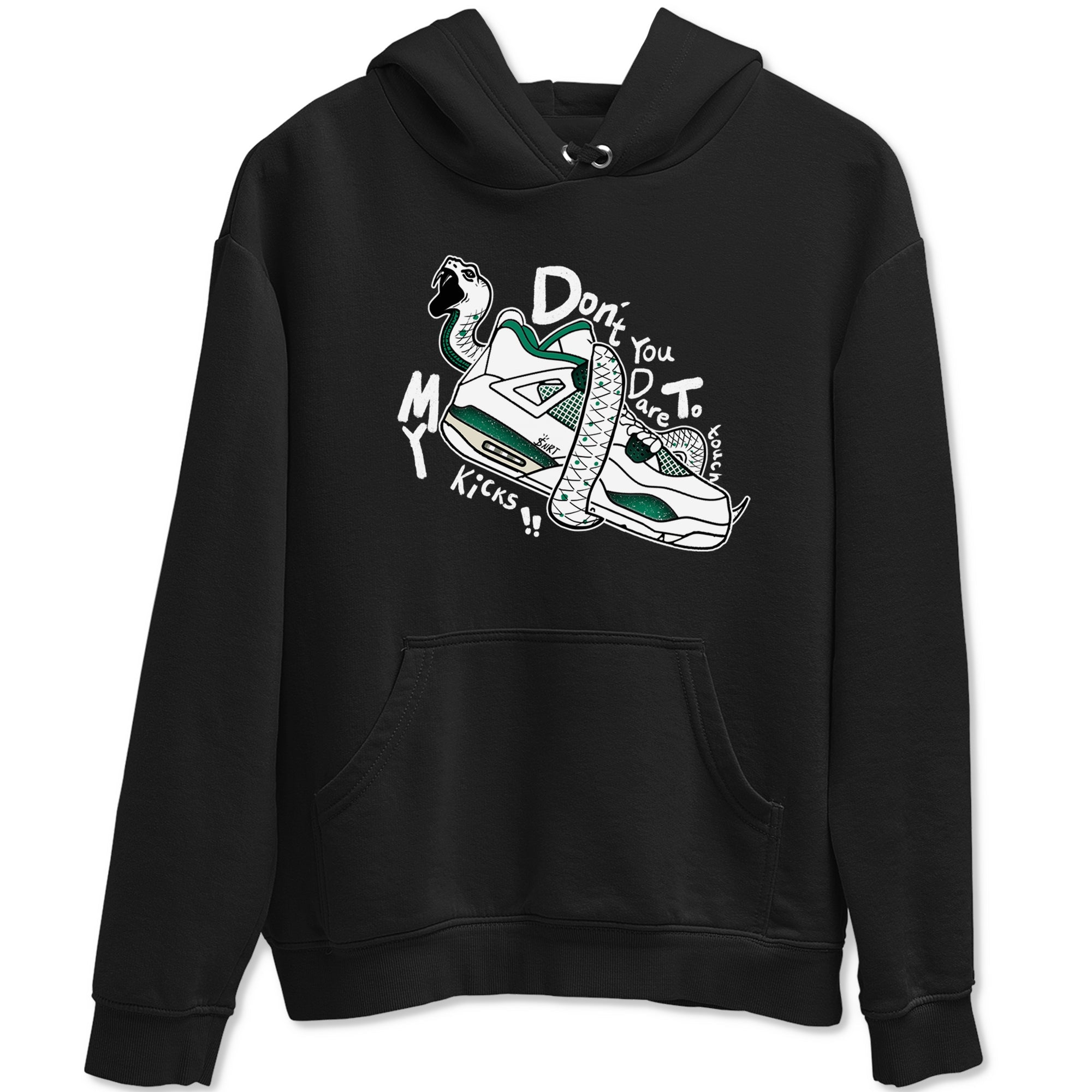 4s Oxidized Green shirts to match jordans Don't Touch My Kicks sneaker match tees Air Jordan 4 Oxidized Green Drip Gear Zone streetwear brand Black 2 unisex cotton tee