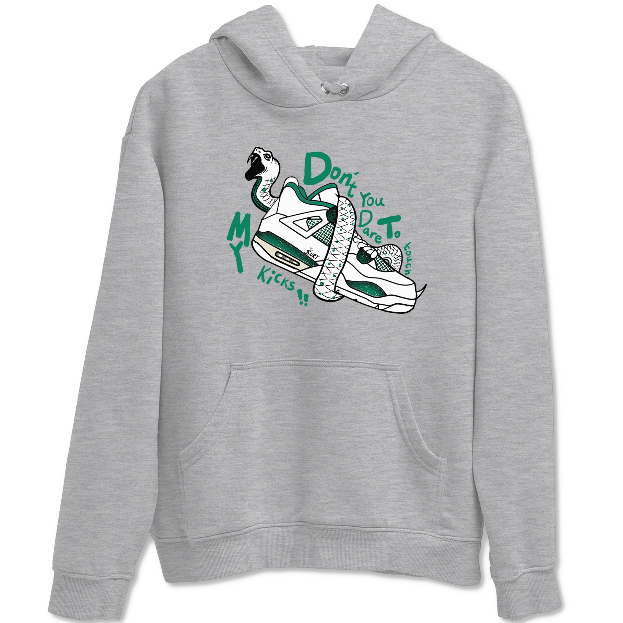 4s Oxidized Green shirts to match jordans Don't Touch My Kicks sneaker match tees Air Jordan 4 Oxidized Green Drip Gear Zone streetwear brand Heather Grey 2 unisex cotton tee