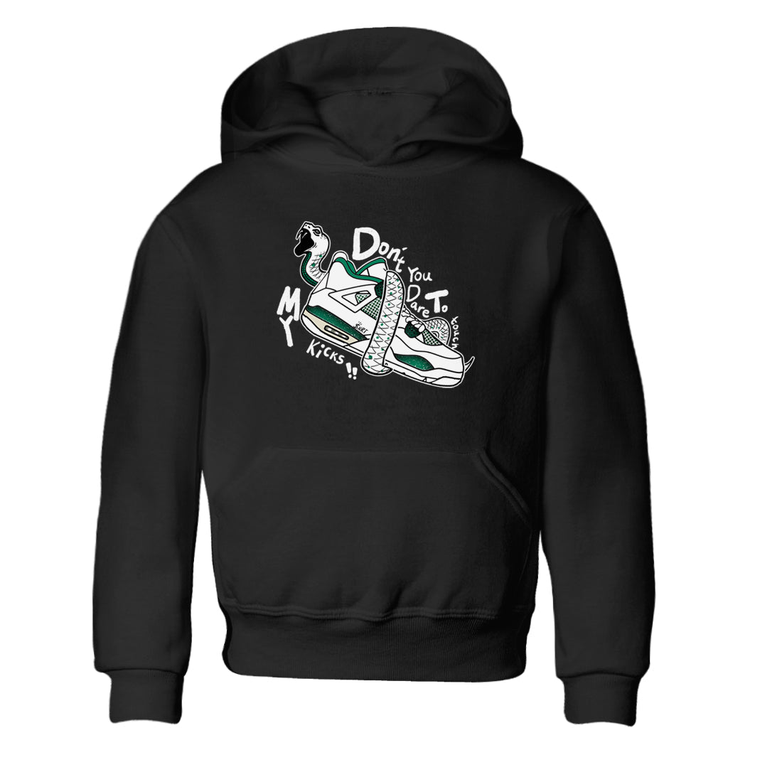 4s Oxidized Green shirts to match jordans Don't Touch My Kicks sneaker match tees Air Jordan 4 Oxidized Green Drip Gear Zone streetwear brand Baby and Youth Black 2 cotton tee