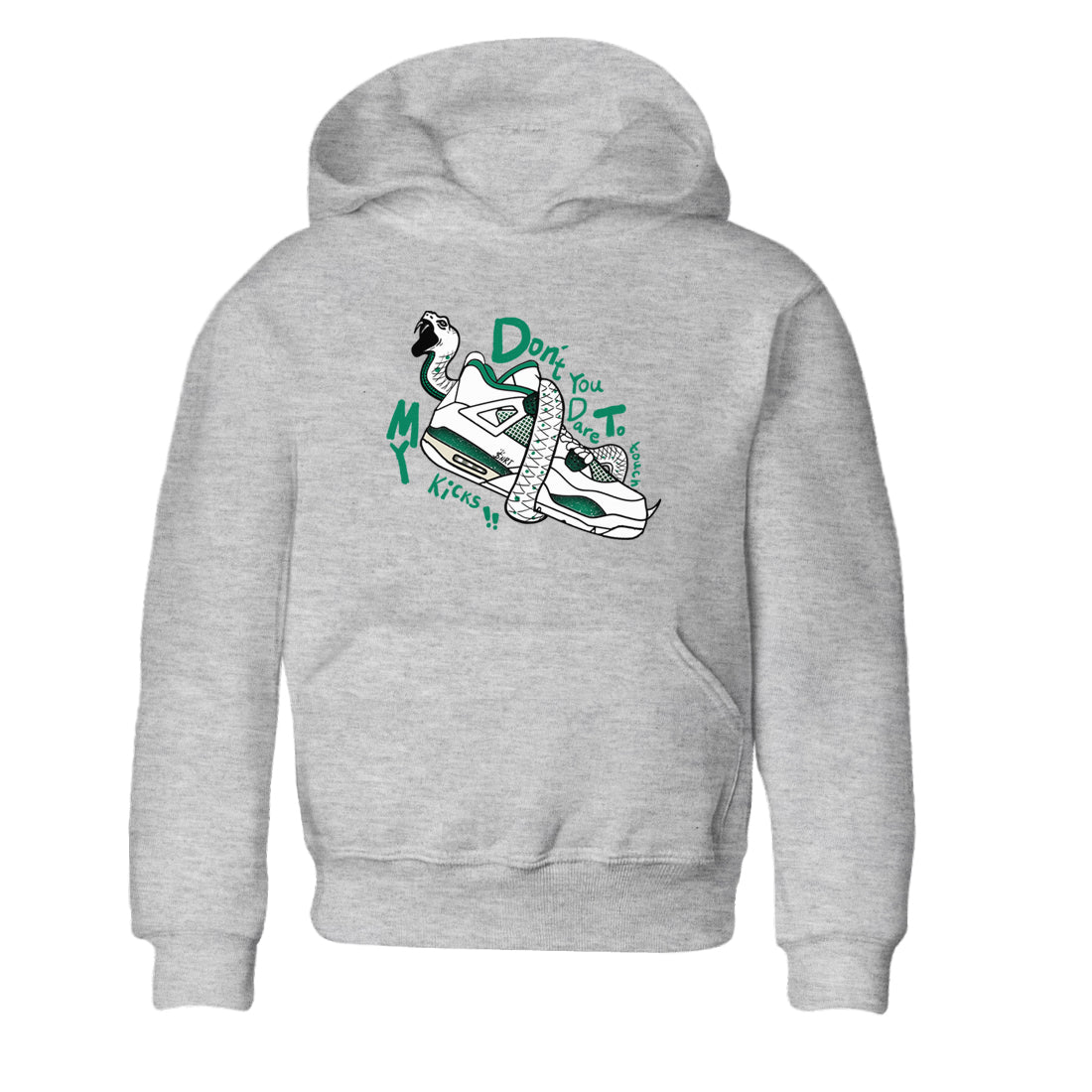 4s Oxidized Green shirts to match jordans Don't Touch My Kicks sneaker match tees Air Jordan 4 Oxidized Green Drip Gear Zone streetwear brand Baby and Youth Heather Grey 2 cotton tee