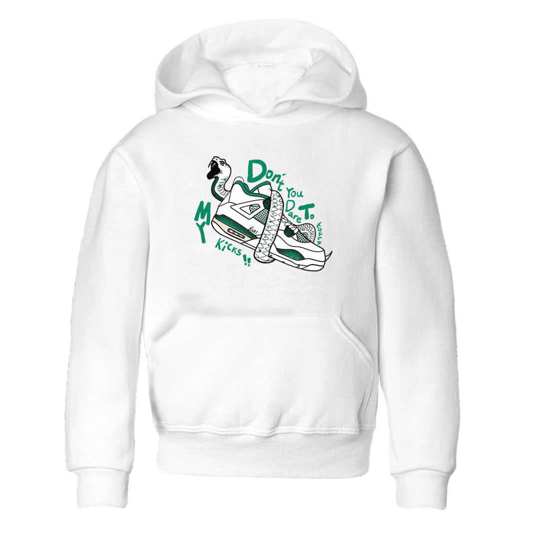4s Oxidized Green shirts to match jordans Don't Touch My Kicks sneaker match tees Air Jordan 4 Oxidized Green Drip Gear Zone streetwear brand Baby and Youth White 2 cotton tee