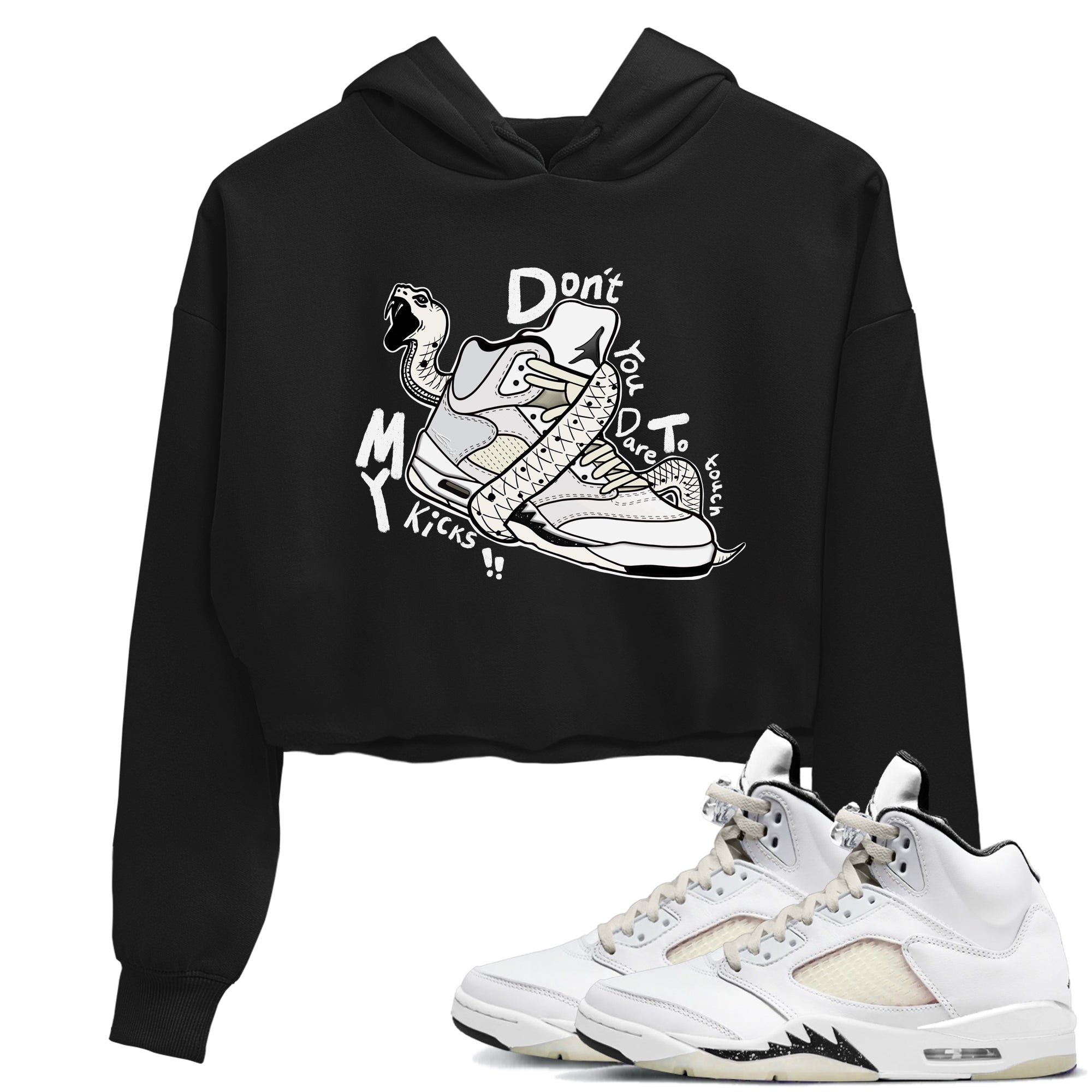 AJ5 Sail shirt to match jordans Don't Touch My Kicks sneaker tees Air Jordan 5 SE Sail Drip Gear Zone black 1 crop length shirt