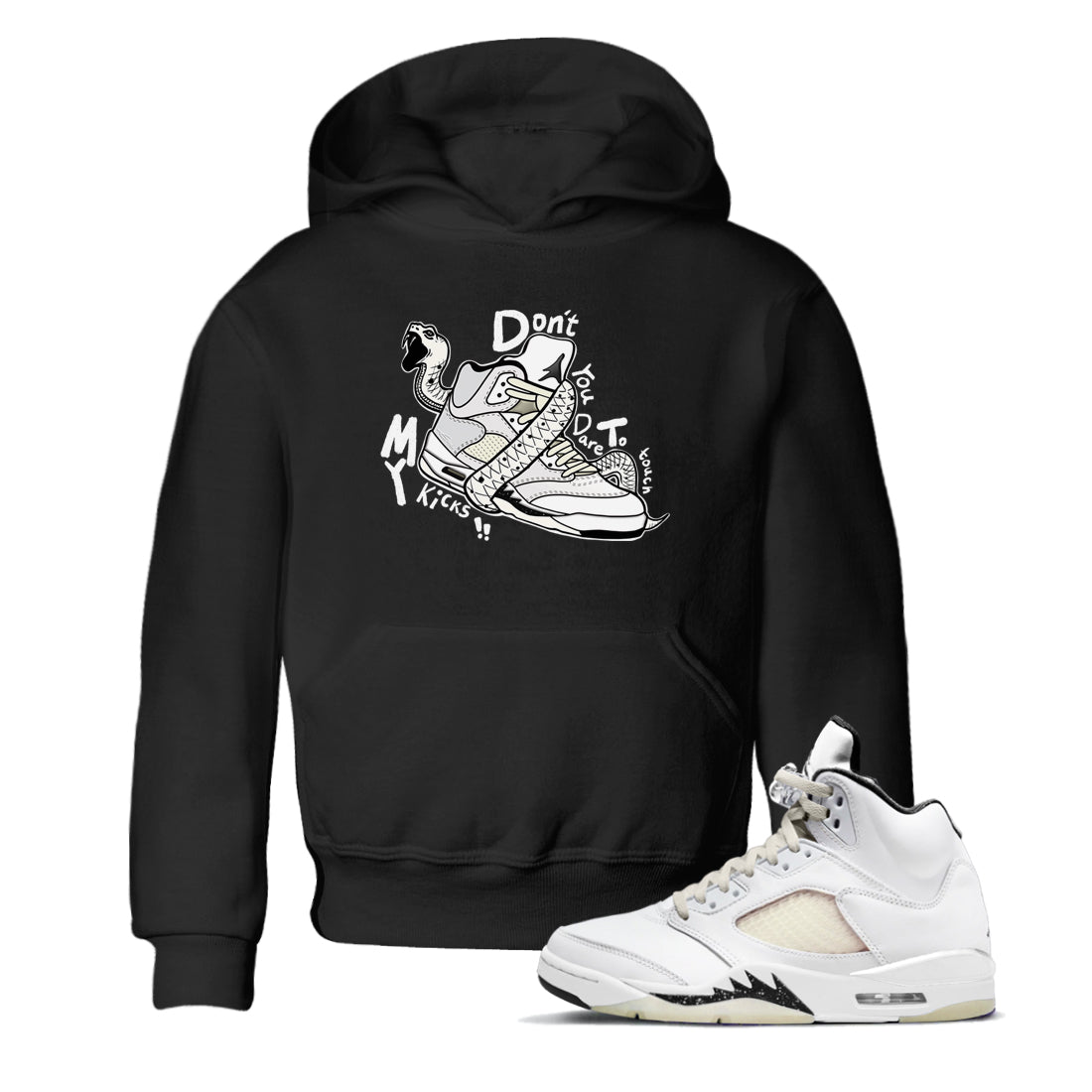 AJ5 Sail shirt to match jordans Don't Touch My Kicks sneaker tees Air Jordan 5 SE Sail Drip Gear Zone baby toddler Black 1 cotton Shirt