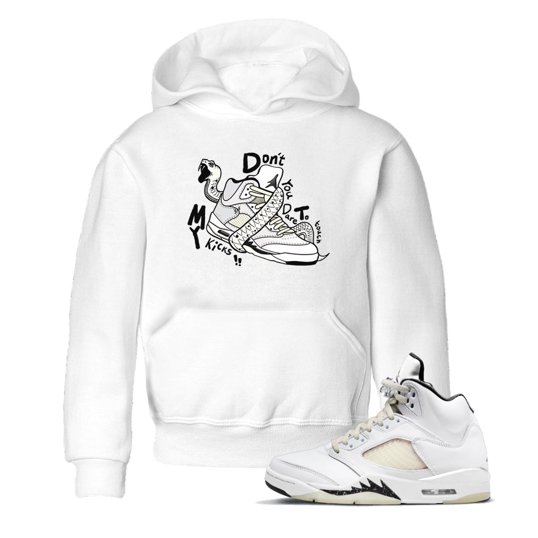 AJ5 Sail shirt to match jordans Don't Touch My Kicks sneaker tees Air Jordan 5 SE Sail Drip Gear Zone baby toddler White 1 cotton Shirt