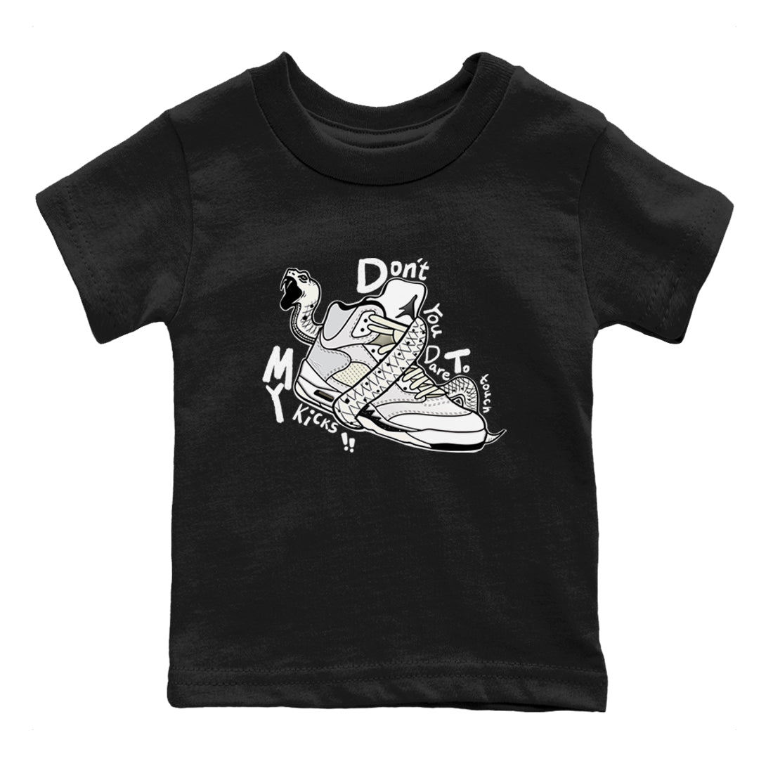 AJ5 Sail shirt to match jordans Don't Touch My Kicks sneaker tees Air Jordan 5 SE Sail Drip Gear Zone baby toddler Black 2 cotton Shirt