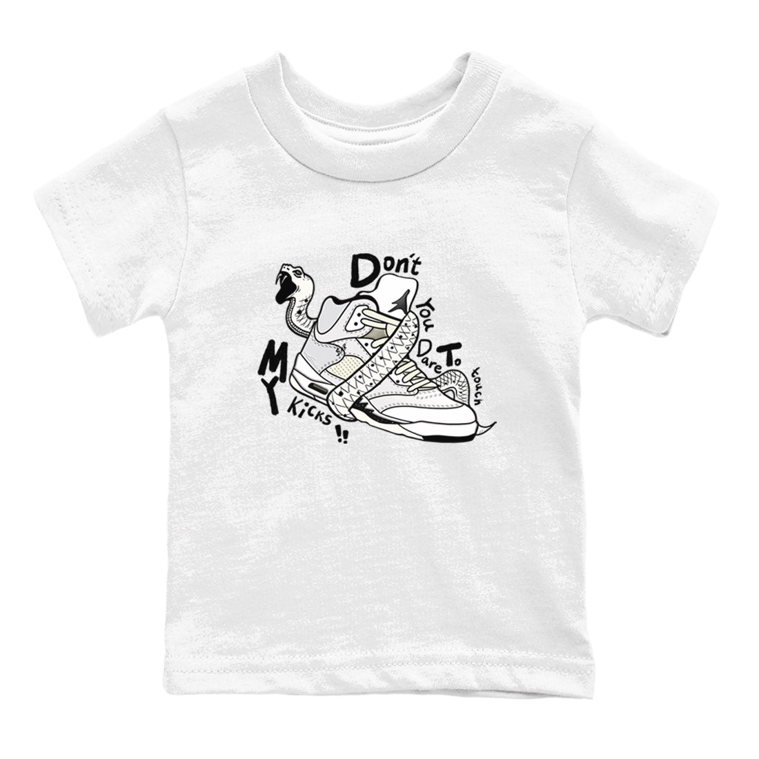 AJ5 Sail shirt to match jordans Don't Touch My Kicks sneaker tees Air Jordan 5 SE Sail Drip Gear Zone baby toddler White 2 cotton Shirt
