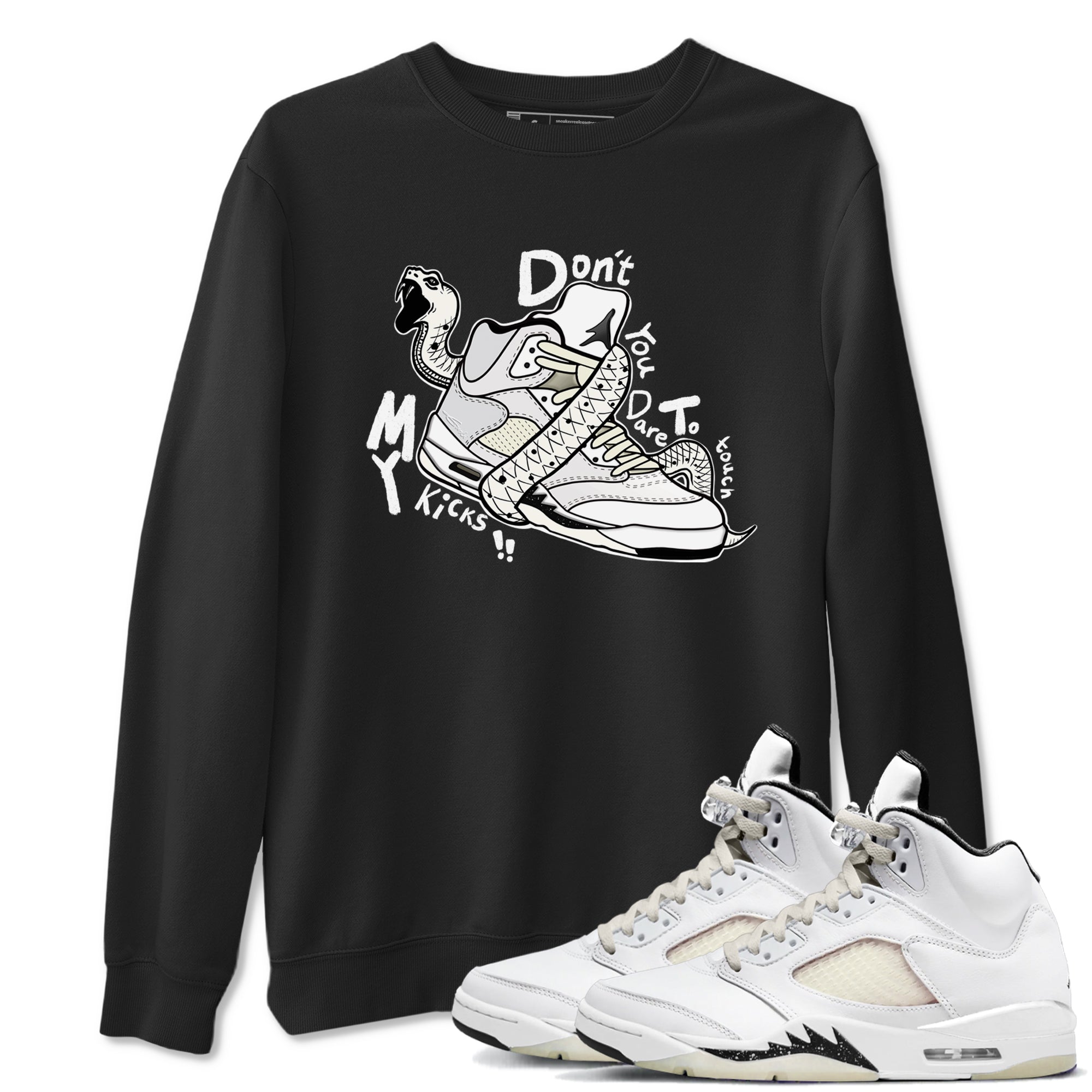 AJ5 Sail shirt to match jordans Don't Touch My Kicks sneaker tees Air Jordan 5 Sail Drip Gear Zone unisex cotton Black 1 crew neck shirt