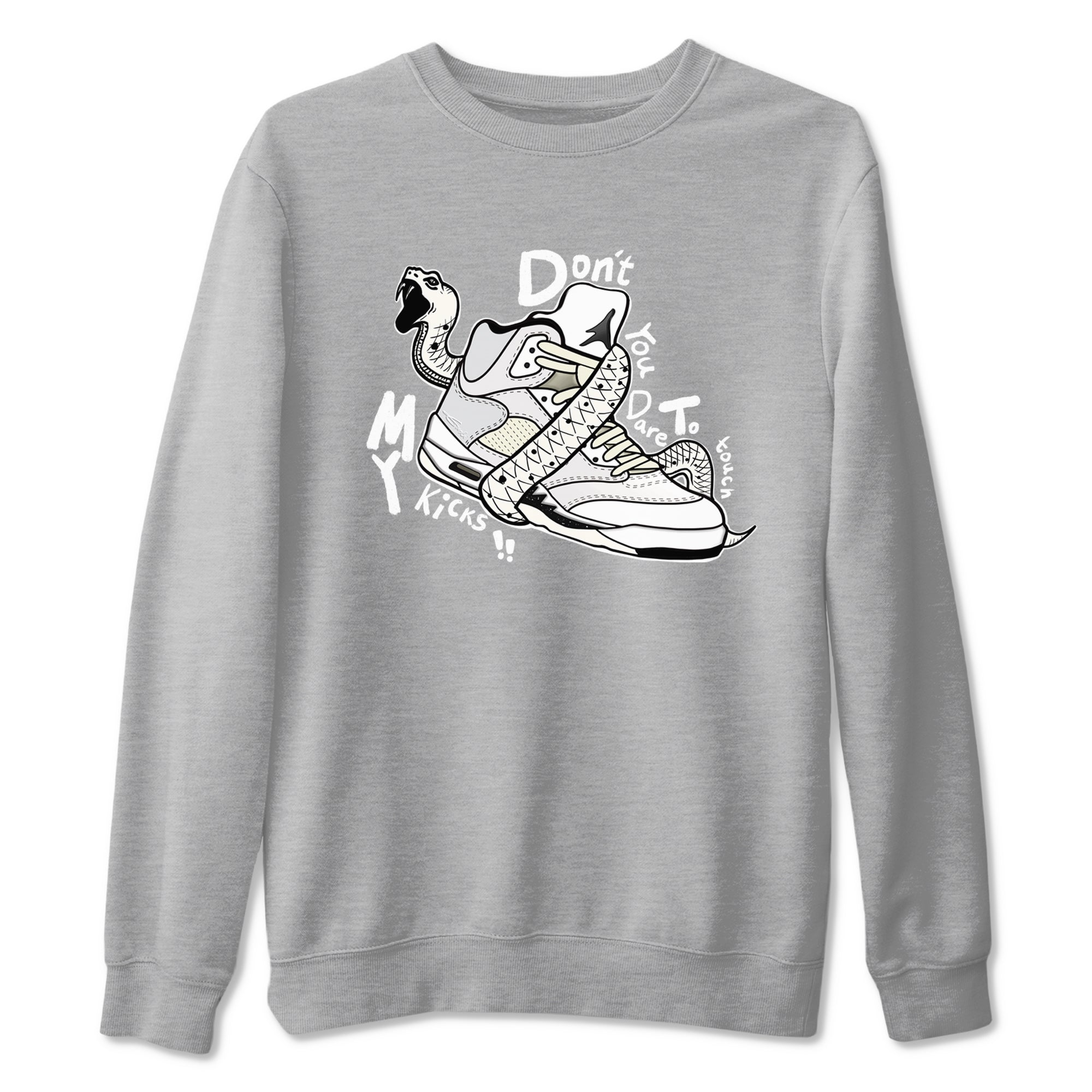 AJ5 Sail shirt to match jordans Don't Touch My Kicks sneaker tees Air Jordan 5 Sail Drip Gear Zone unisex cotton Heather Grey 2 crew neck shirt