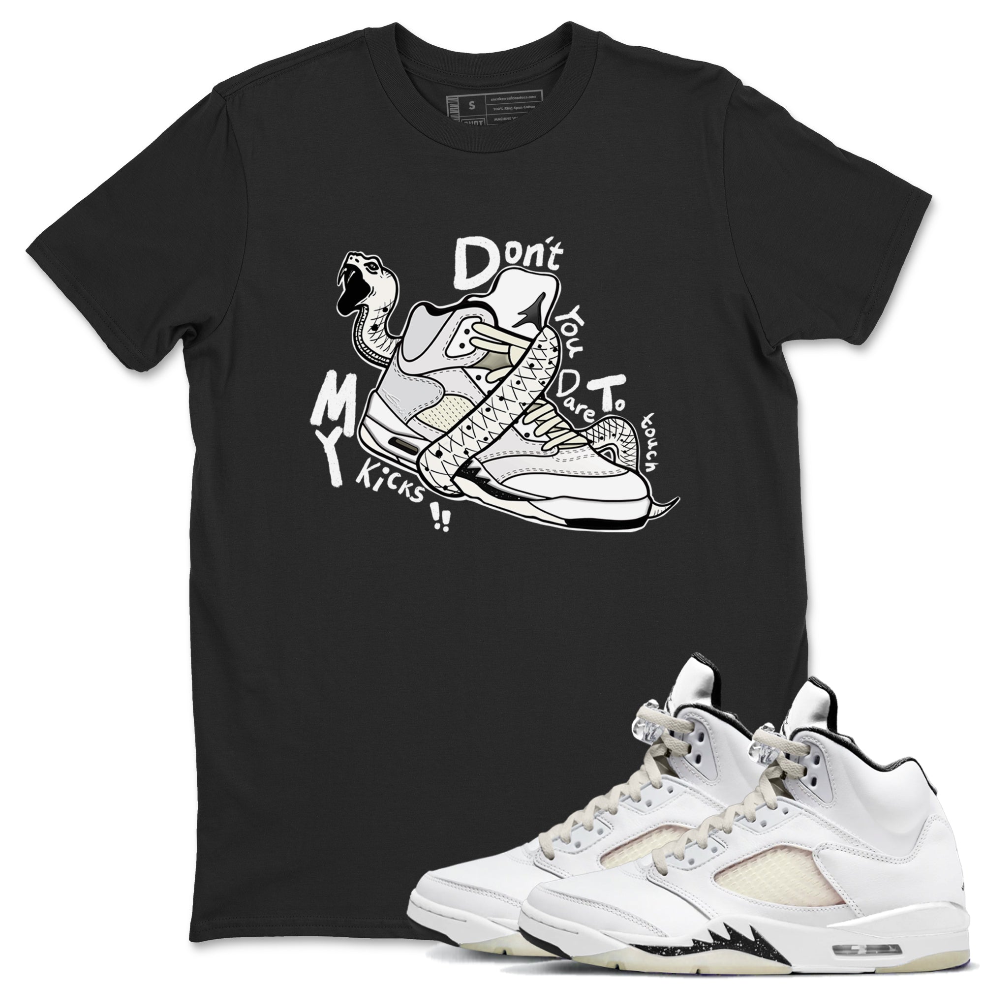 AJ5 Sail shirt to match jordans Don't Touch My Kicks sneaker tees Air Jordan 5 Sail Drip Gear Zone unisex cotton Black 1 crew neck shirt