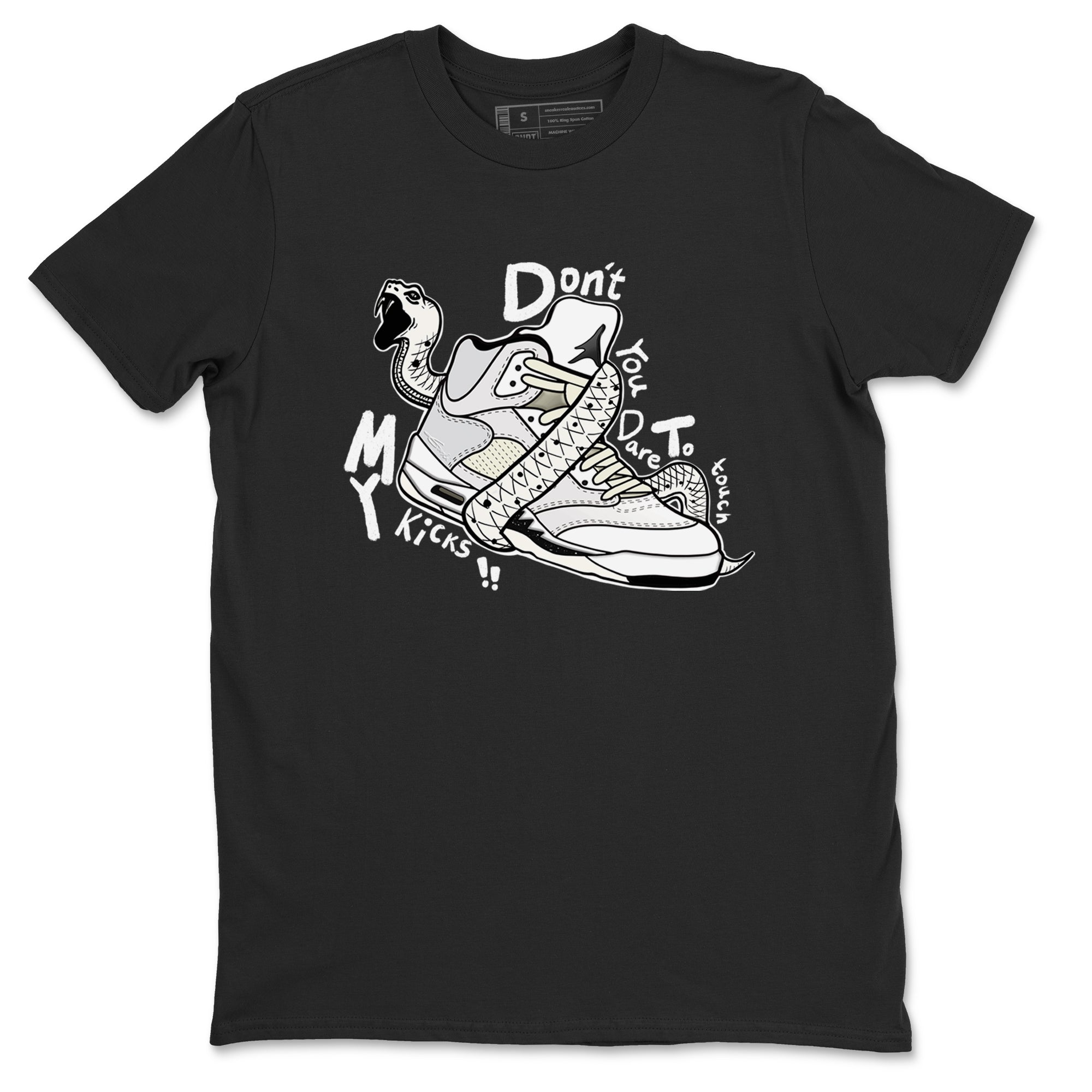 AJ5 Sail shirt to match jordans Don't Touch My Kicks sneaker tees Air Jordan 5 Sail Drip Gear Zone unisex cotton Black 2 crew neck shirt