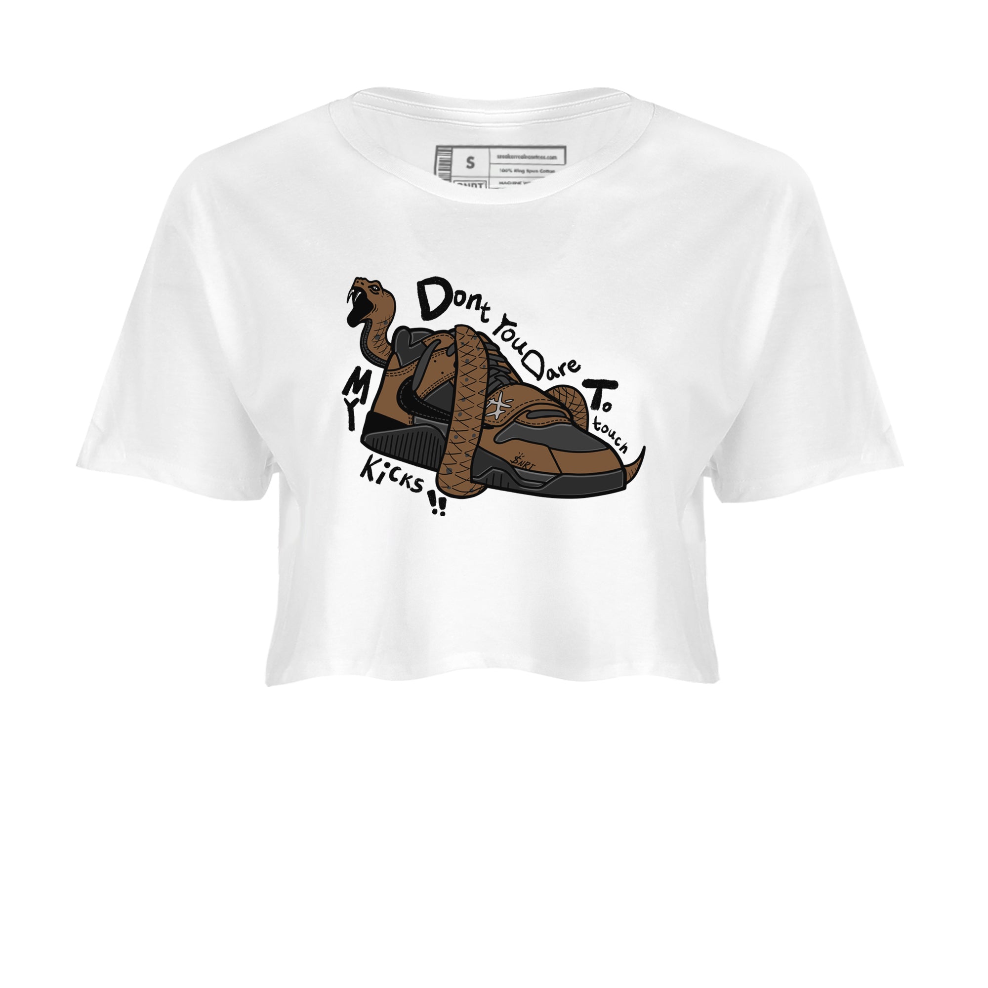 Jordan Jumpman Jack TR Travis Scott Dark Mocha shirts to match jordans Don't Touch My Kicks sneaker match tees Jordan Jumpman Jack Travis Scott Dark Mocha match shoes to clothes Drip Gear Zone unisex cotton White 2 crop tee