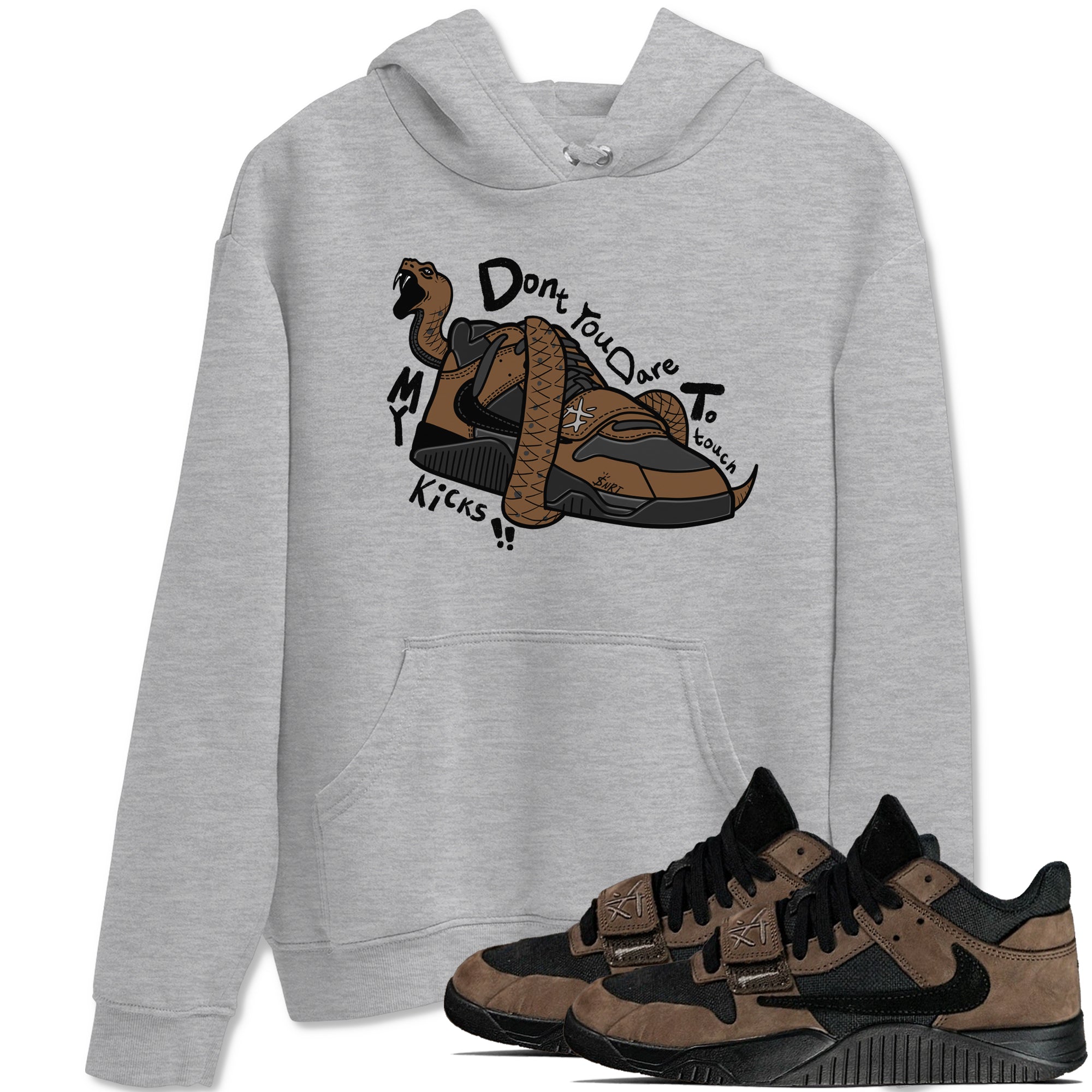 Jordan Jumpman Jack TR Travis Scott Dark Mocha shirts to match jordans Don't Touch My Kicks sneaker match tees Jordan Jumpman Jack Travis Scott Dark Mocha match shoes to clothes Drip Gear Zone unisex cotton Heather Grey 1 shirts