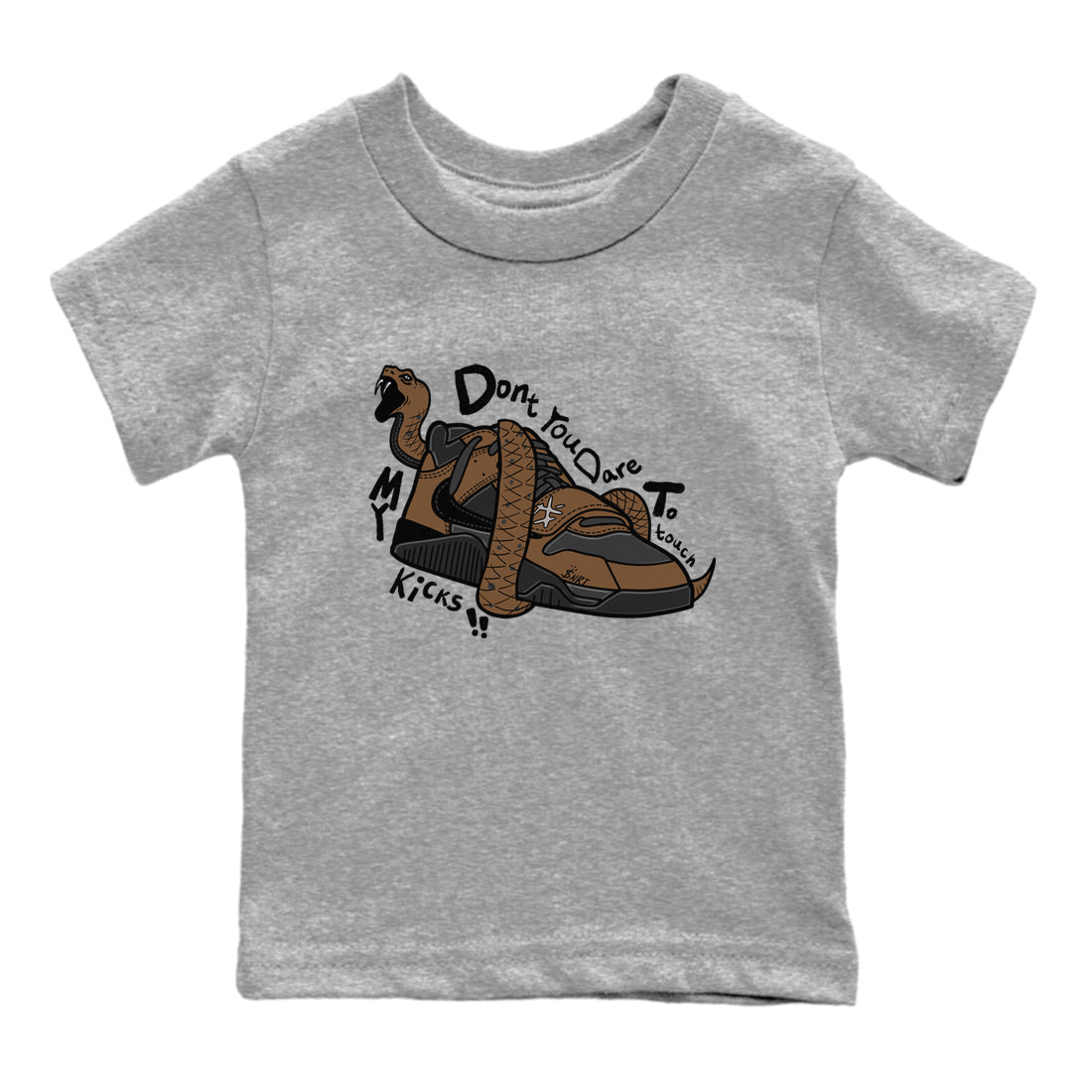 Jordan Jumpman Jack TR Travis Scott Dark Mocha shirts to match jordans Don't Touch My Kicks sneaker match tees Jordan Jumpman Jack Travis Scott Dark Mocha match shoes to clothes Drip Gear Zone Youth Baby Heather Grey 2 tee