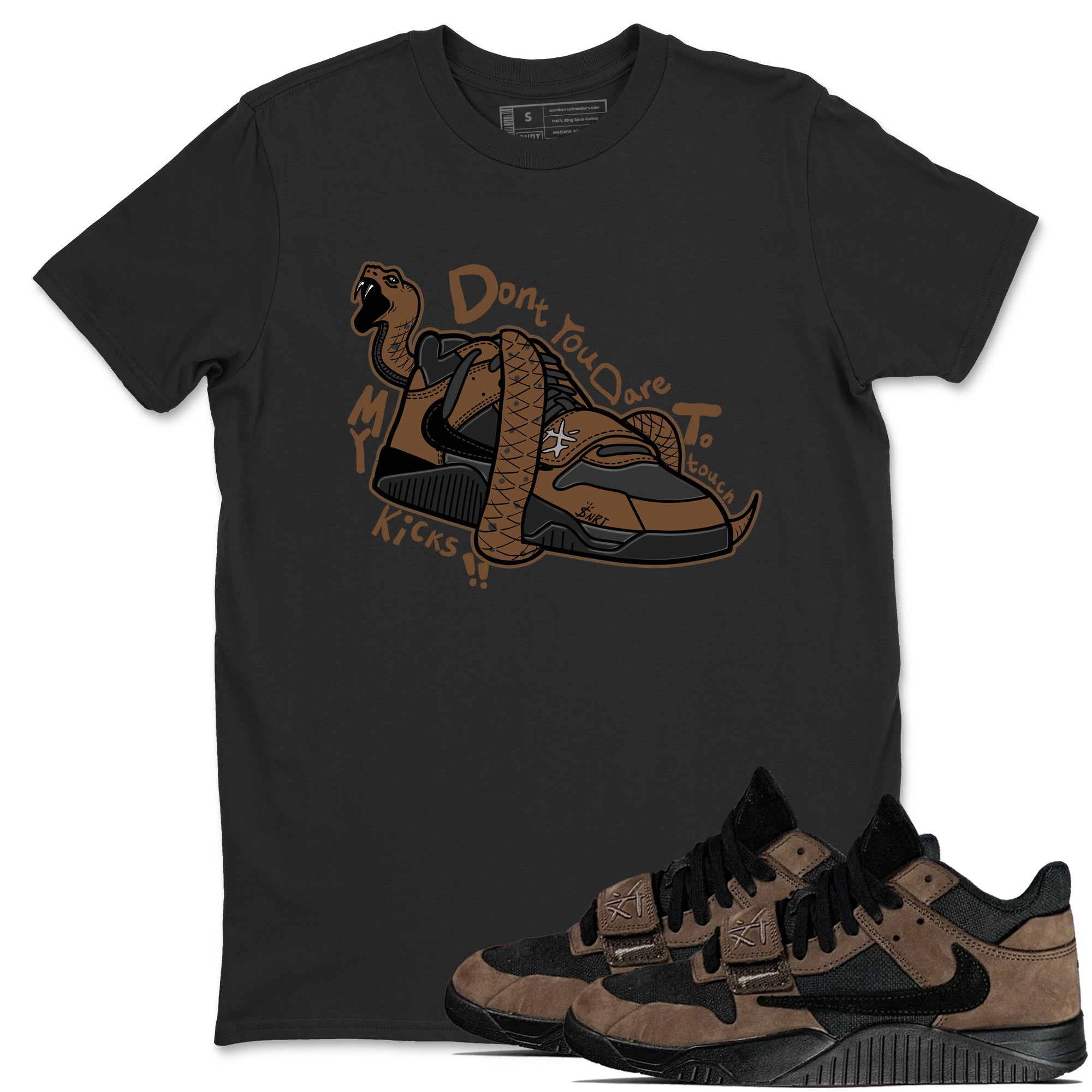 Jordan Jumpman Jack TR Travis Scott Dark Mocha shirts to match jordans Don't Touch My Kicks sneaker match tees Jordan Jumpman Jack Travis Scott Dark Mocha match shoes to clothes Drip Gear Zone unisex cotton Black 1 shirts
