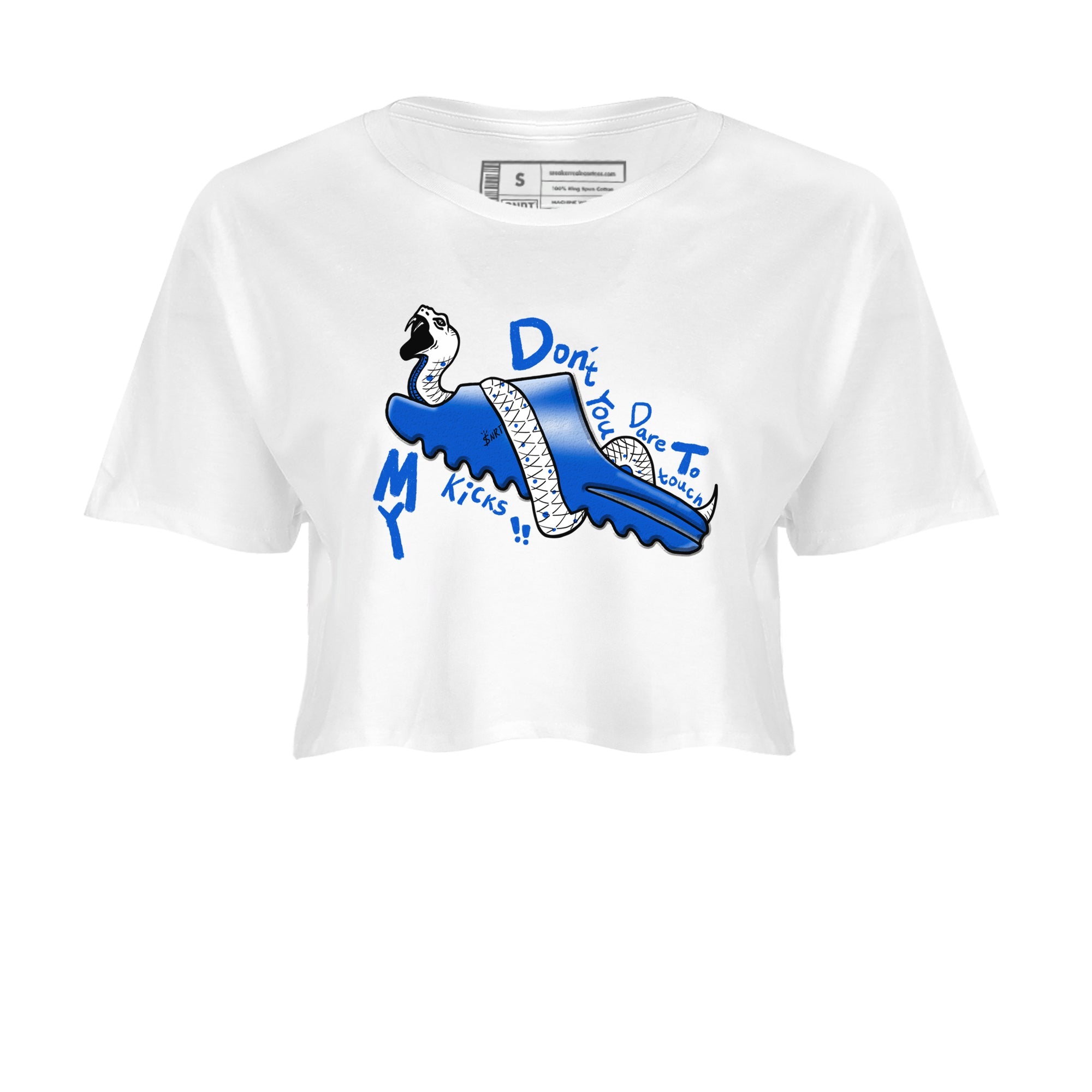 Yeezy Slide Azure shirts to match jordans Don't Touch My Kicks sneaker match tees Yeezy Slide Azure Drip Gear Zone streetwear brand White 2 crop tee