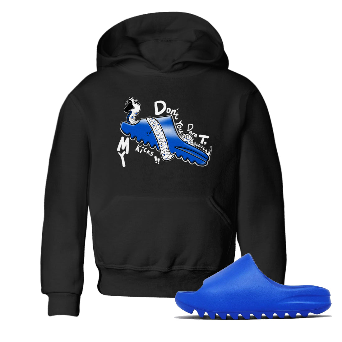 Yeezy Slide Azure shirts to match jordans Don't Touch My Kicks sneaker match tees Yeezy Slide Azure Drip Gear Zone streetwear brand Baby and Youth Black 1 cotton tee