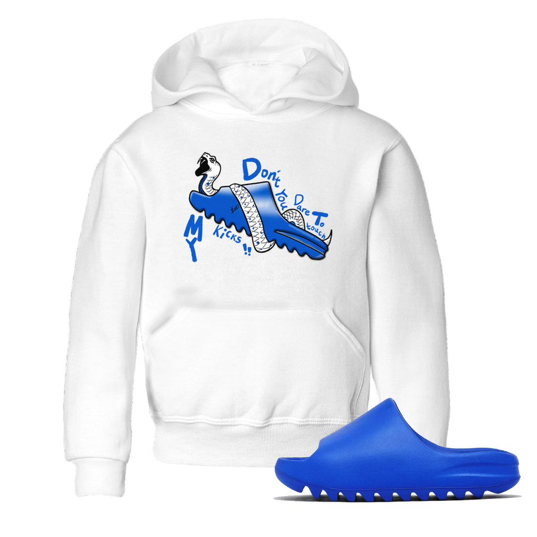 Yeezy Slide Azure shirts to match jordans Don't Touch My Kicks sneaker match tees Yeezy Slide Azure Drip Gear Zone streetwear brand Baby and Youth White 1 cotton tee