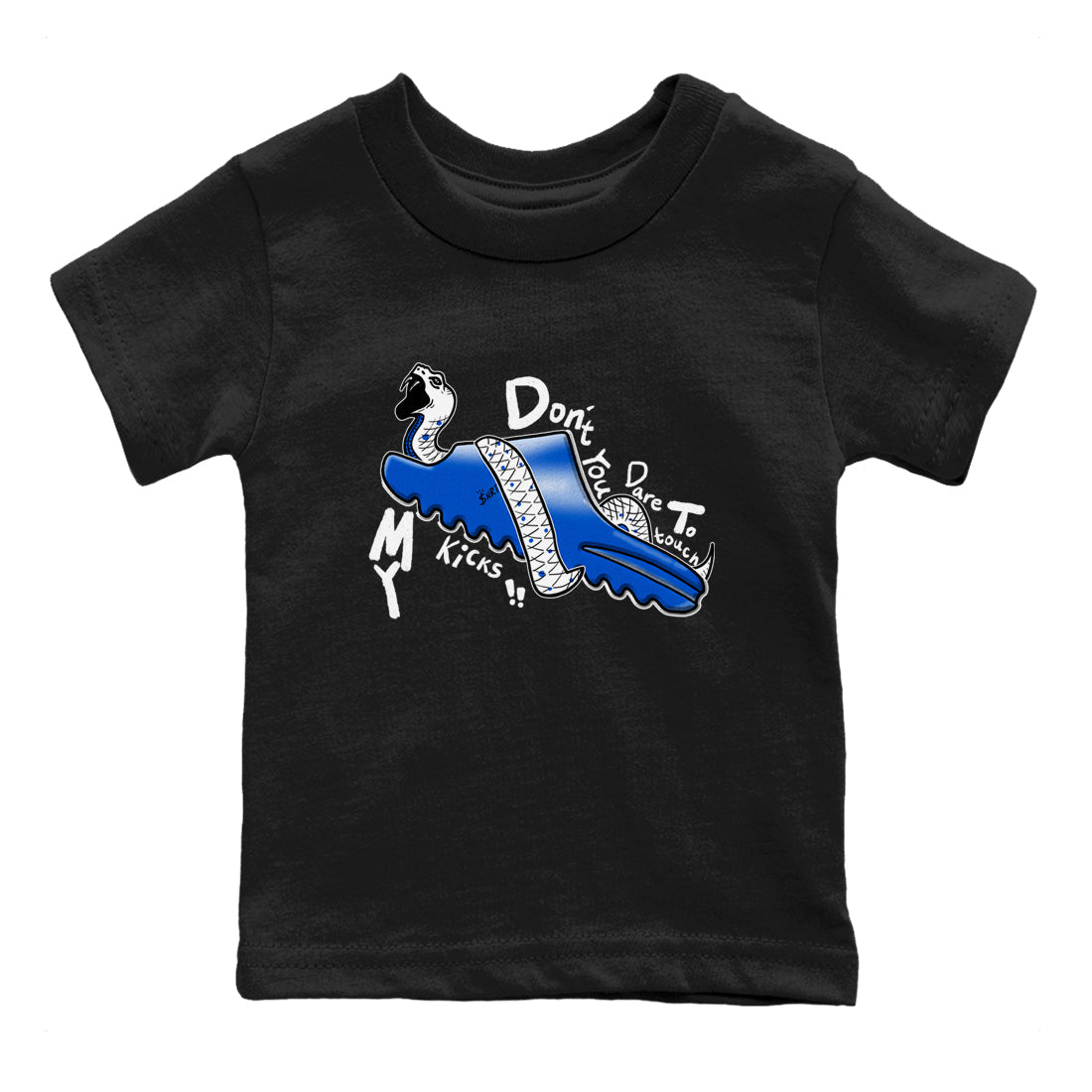 Yeezy Slide Azure shirts to match jordans Don't Touch My Kicks sneaker match tees Yeezy Slide Azure Drip Gear Zone streetwear brand Baby and Youth Black 2 cotton tee