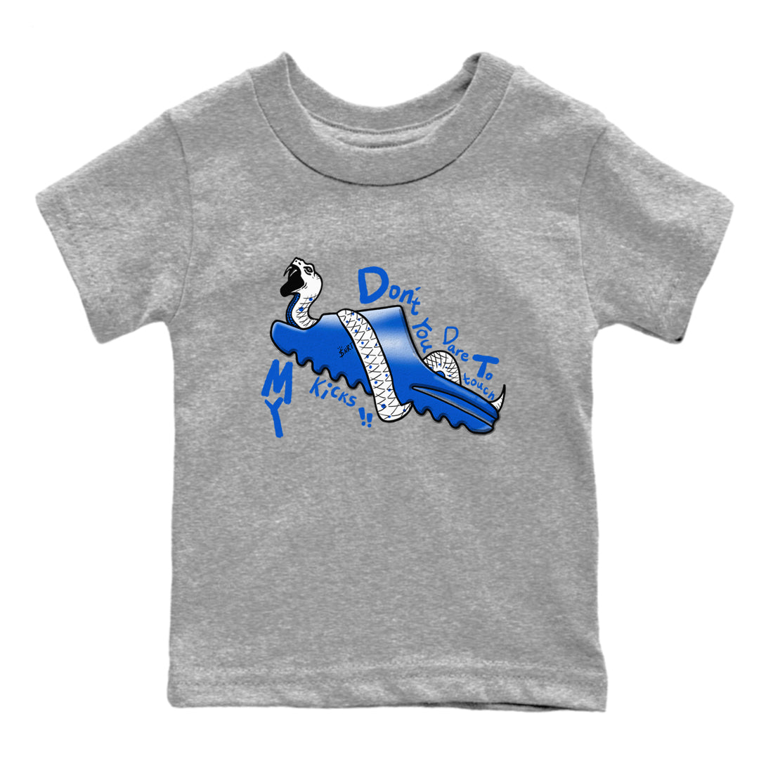 Yeezy Slide Azure shirts to match jordans Don't Touch My Kicks sneaker match tees Yeezy Slide Azure Drip Gear Zone streetwear brand Baby and Youth Heather Grey 2 cotton tee
