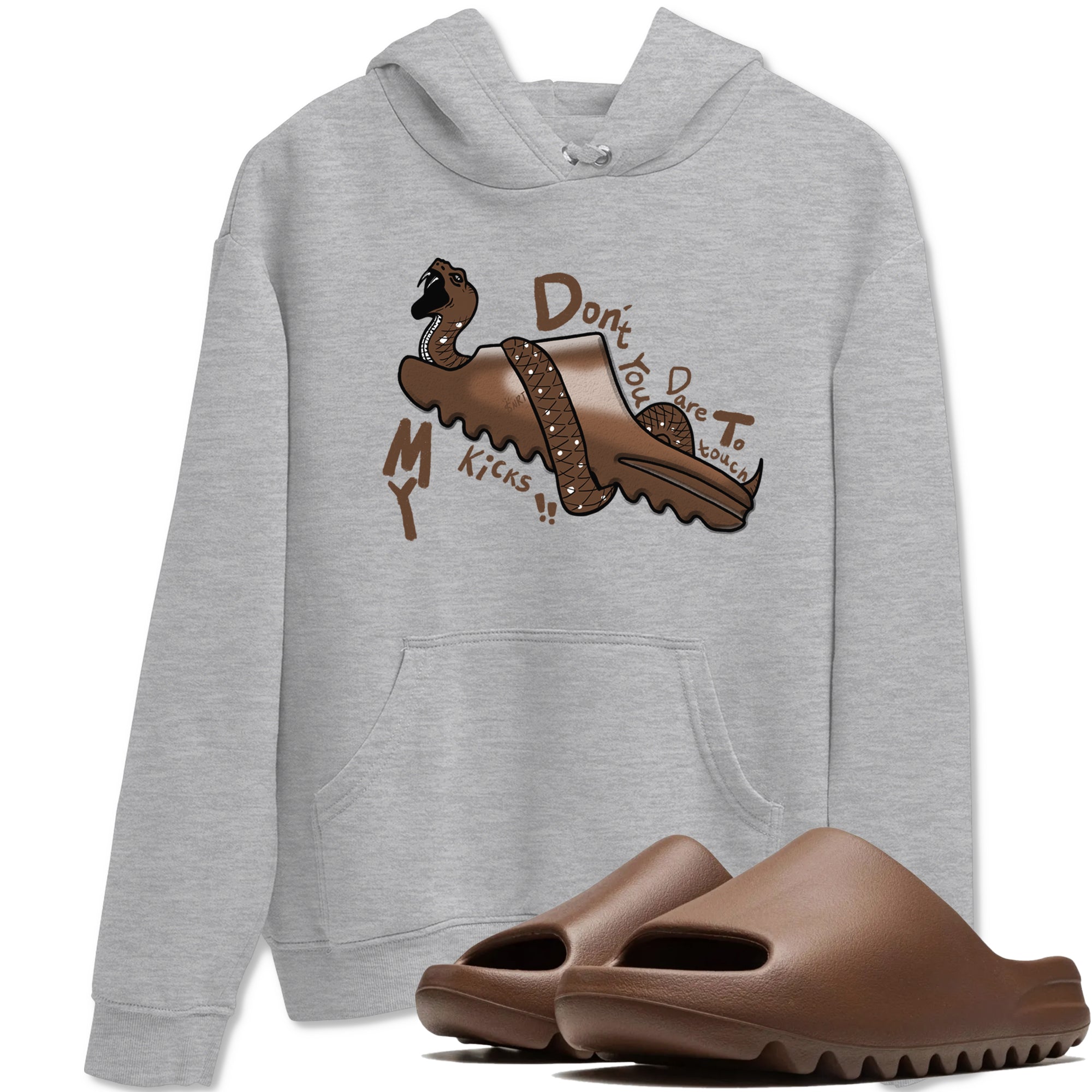 Yeezy Slide Flax shirts to match jordans Don't Touch My Kicks sneaker match tees Yeezy Slide Flax Drip Gear Zone streetwear brand Heather Grey 1 unisex cotton tee