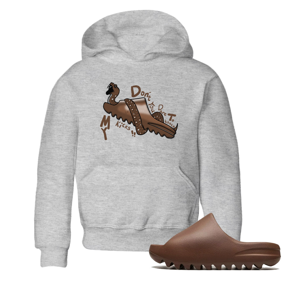 Yeezy Slide Flax shirts to match jordans Don't Touch My Kicks sneaker match tees Yeezy Slide Flax Drip Gear Zone streetwear brand Baby and Youth Heather Grey 1 cotton tee