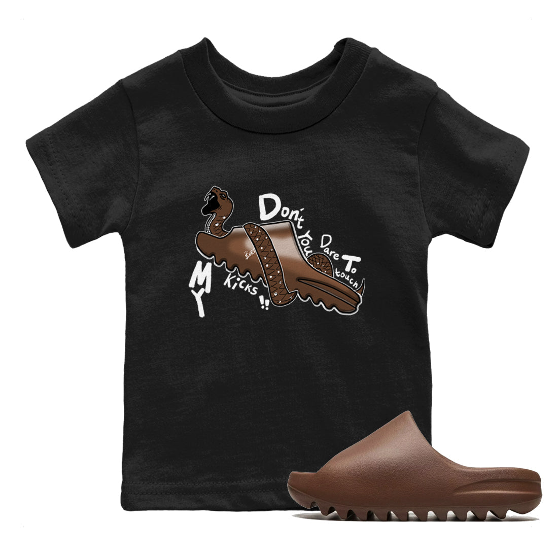 Yeezy Slide Flax shirts to match jordans Don't Touch My Kicks sneaker match tees Yeezy Slide Flax Drip Gear Zone streetwear brand Baby and Youth Black 1 cotton tee
