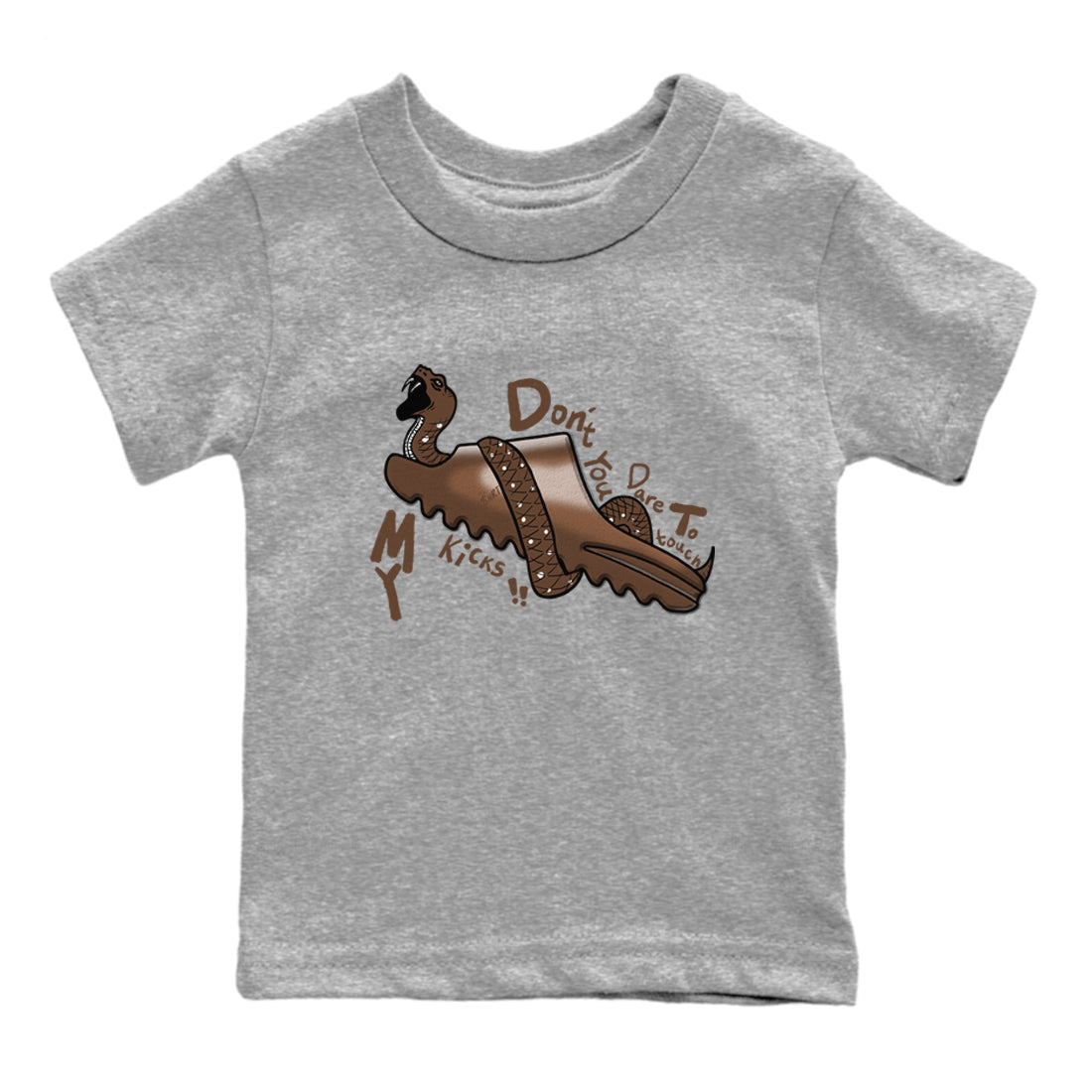Yeezy Slide Flax shirts to match jordans Don't Touch My Kicks sneaker match tees Yeezy Slide Flax Drip Gear Zone streetwear brand Baby and Youth Heather Grey 2 cotton tee
